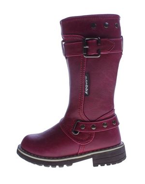 Slobby Kinder Stiefel Mädchen Winter Schuhe gefüttert Boots Stiefel Winterstiefel warm gefüttert Zierschnallen und Nieten