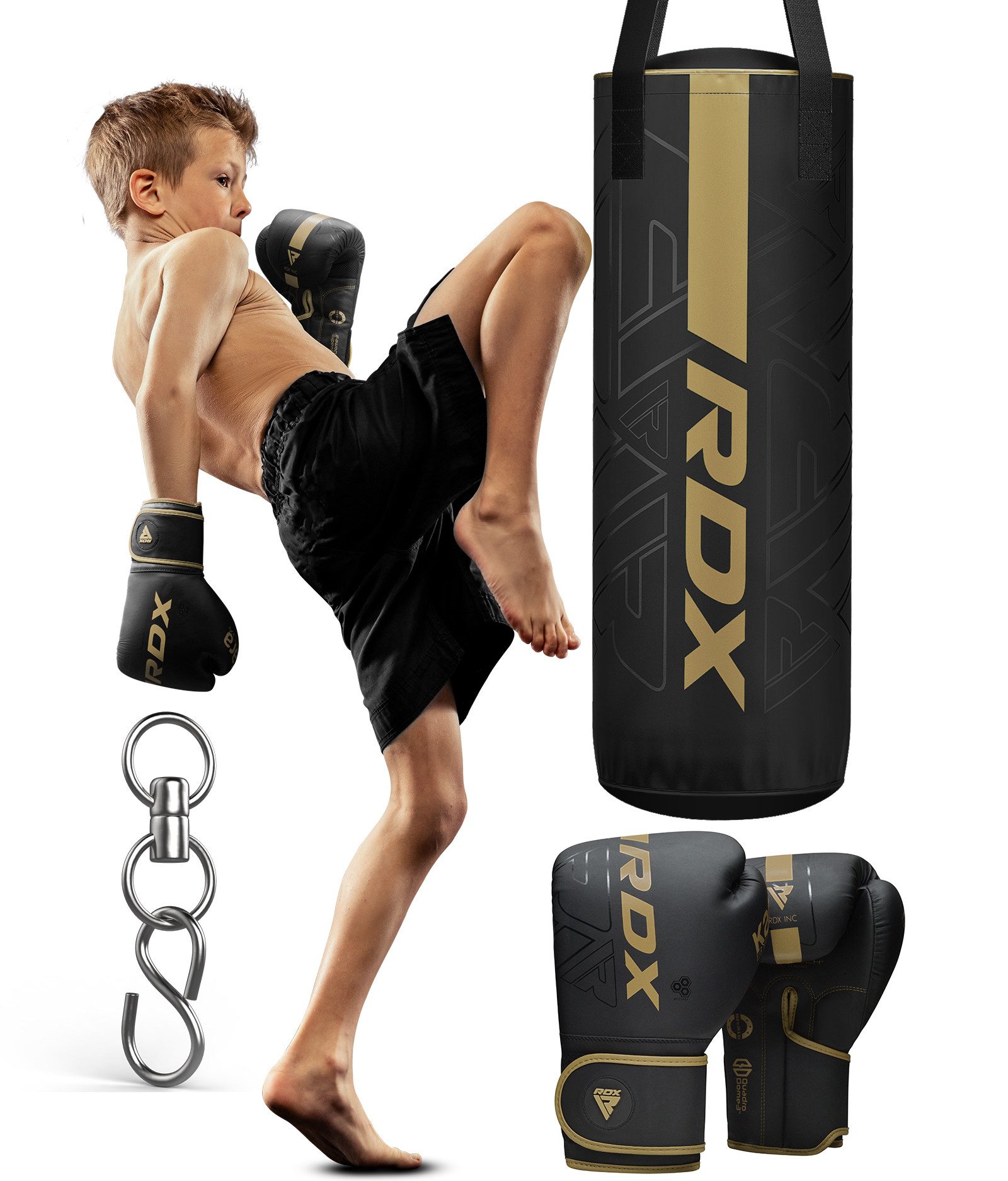 RDX Sports Boxsack RDX Kinder Boxsack 2 Fuß (60,96 cm) und Boxhandschuhe Set