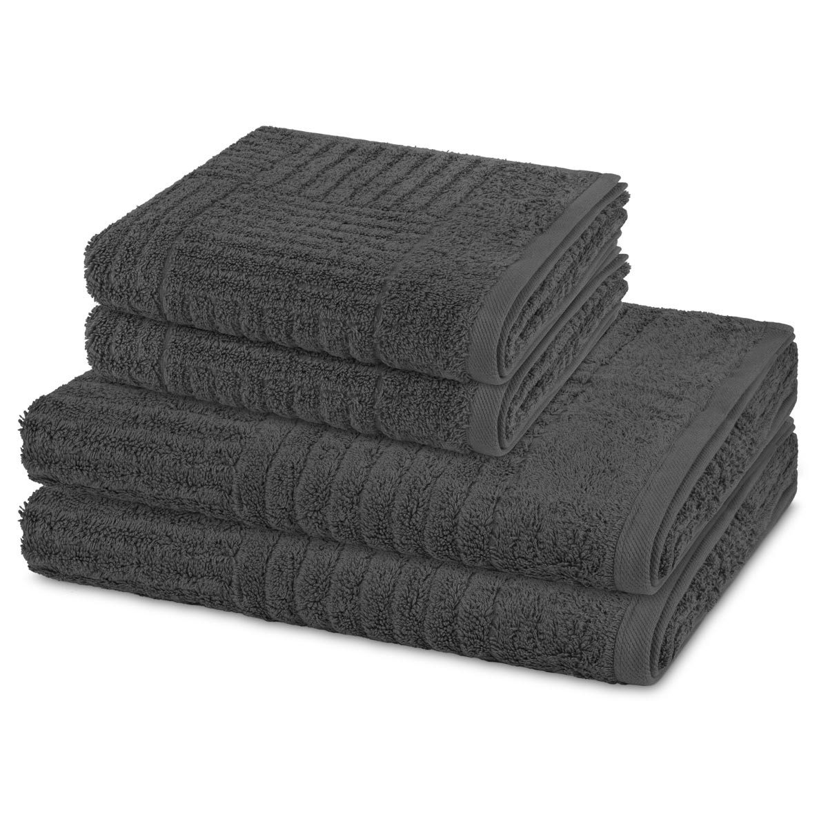 ROSS Handtuch Set Carre, Walkfrottee (Spar-Set, 4-St), 2 X Handtuch 2 X Dus günstig online kaufen