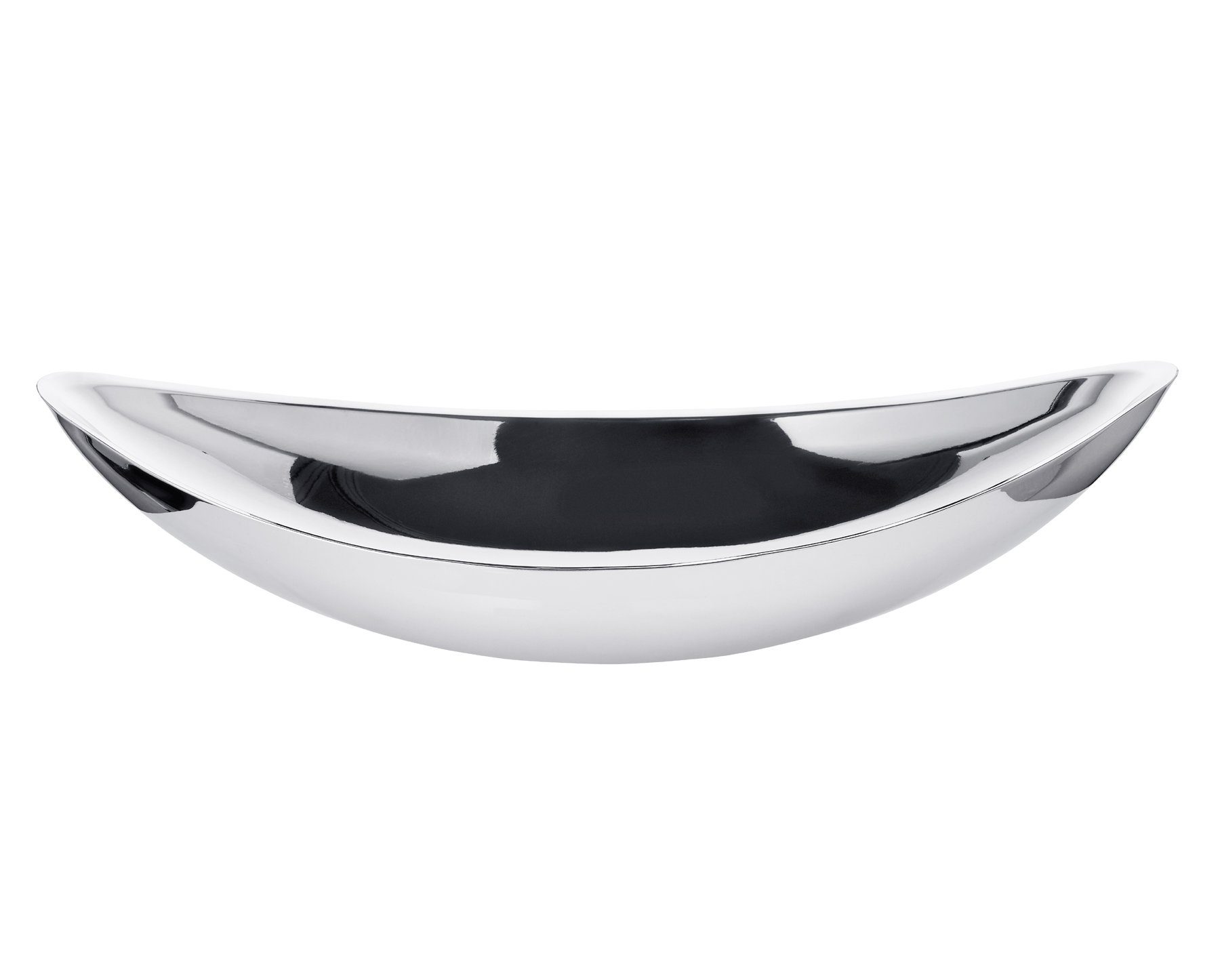 EDZARD Servierschale Halifax, Edelstahl, Schale, oval, Silber-Optik, hochglanzpoliert, H 10 cm