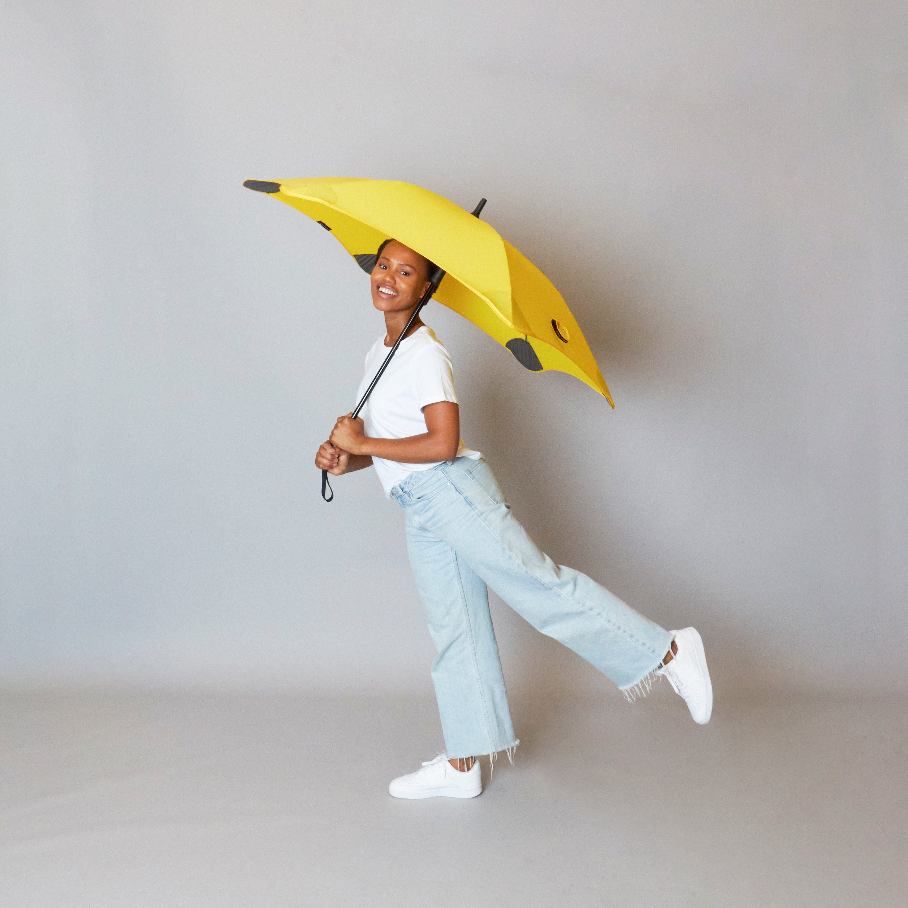 Blunt Stockregenschirm Silhouette Technologie, Classic, gelb einzigartige patentierte herausragende