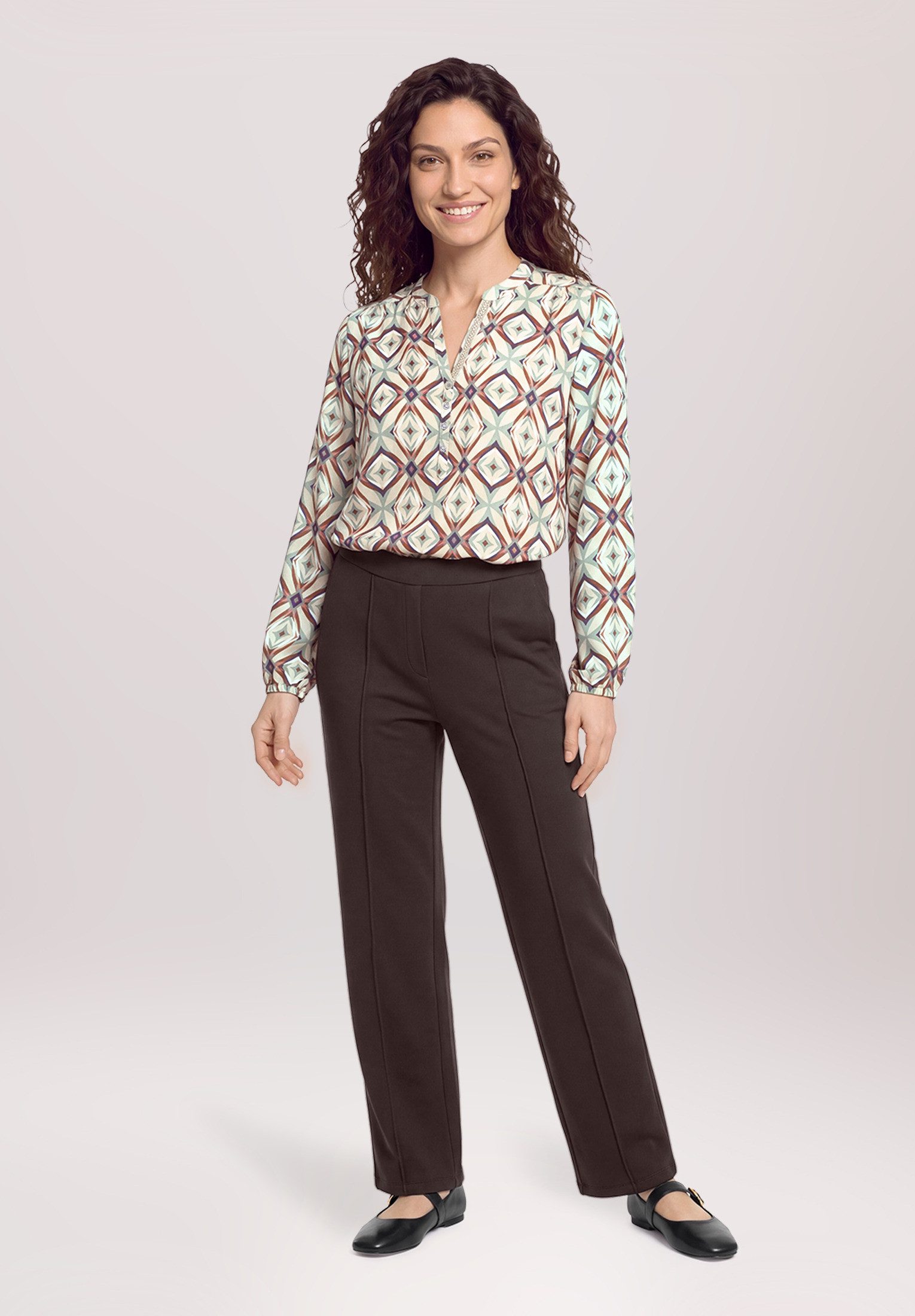 Cartoon Schlupfbluse Damen mit Muster