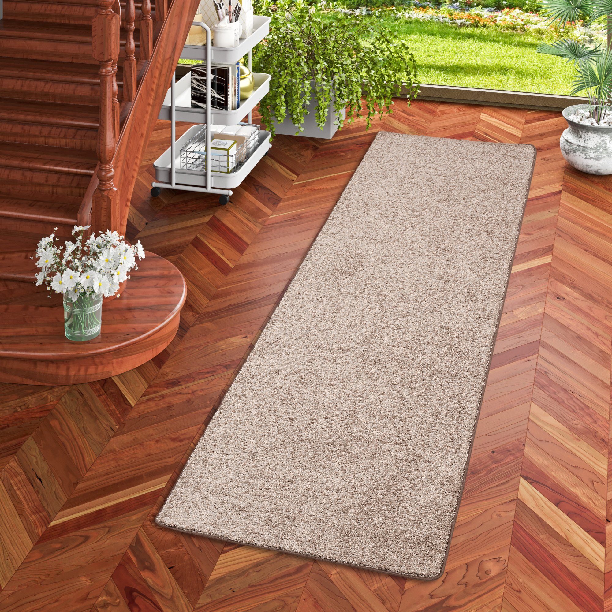 Snapstyle Veloursteppich Hochflor Velours Teppich Läufer Mona, Rechteckig, Höhe: 16 mm