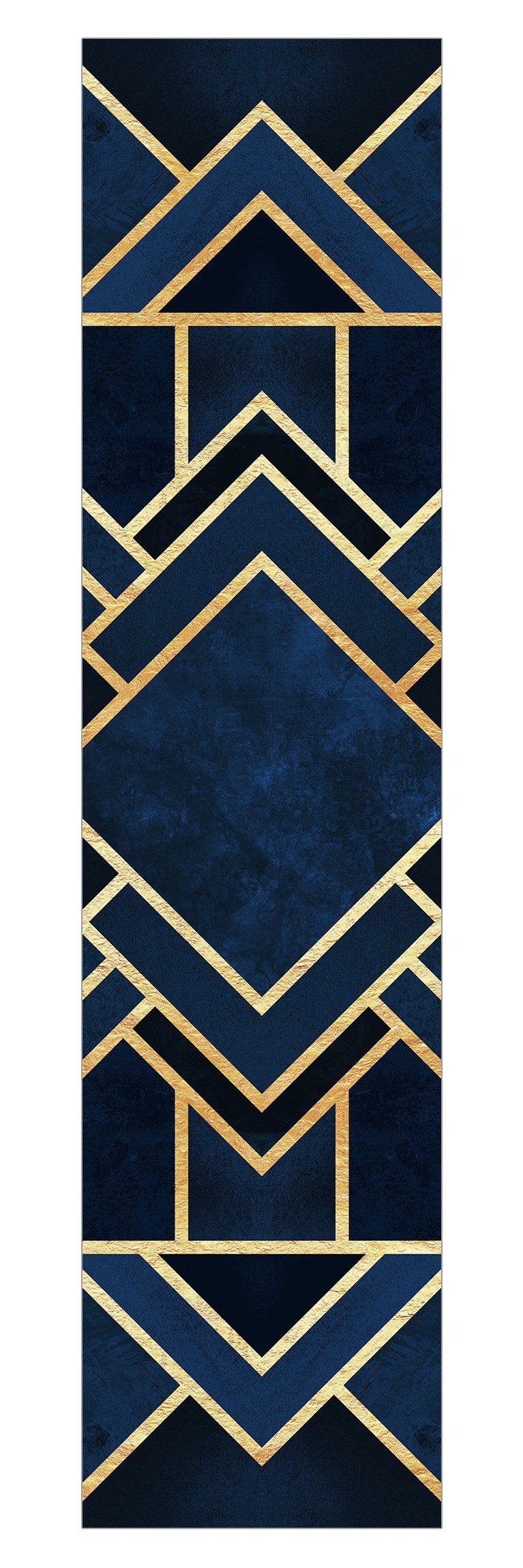 Bilderdepot24 Schiebegardine modern Flächenvorhang blickdicht Art Deco Gold (1 St), halbtransparent, Wohnzimmer große Flächengardine lichtdurchlässig für Klemm-System