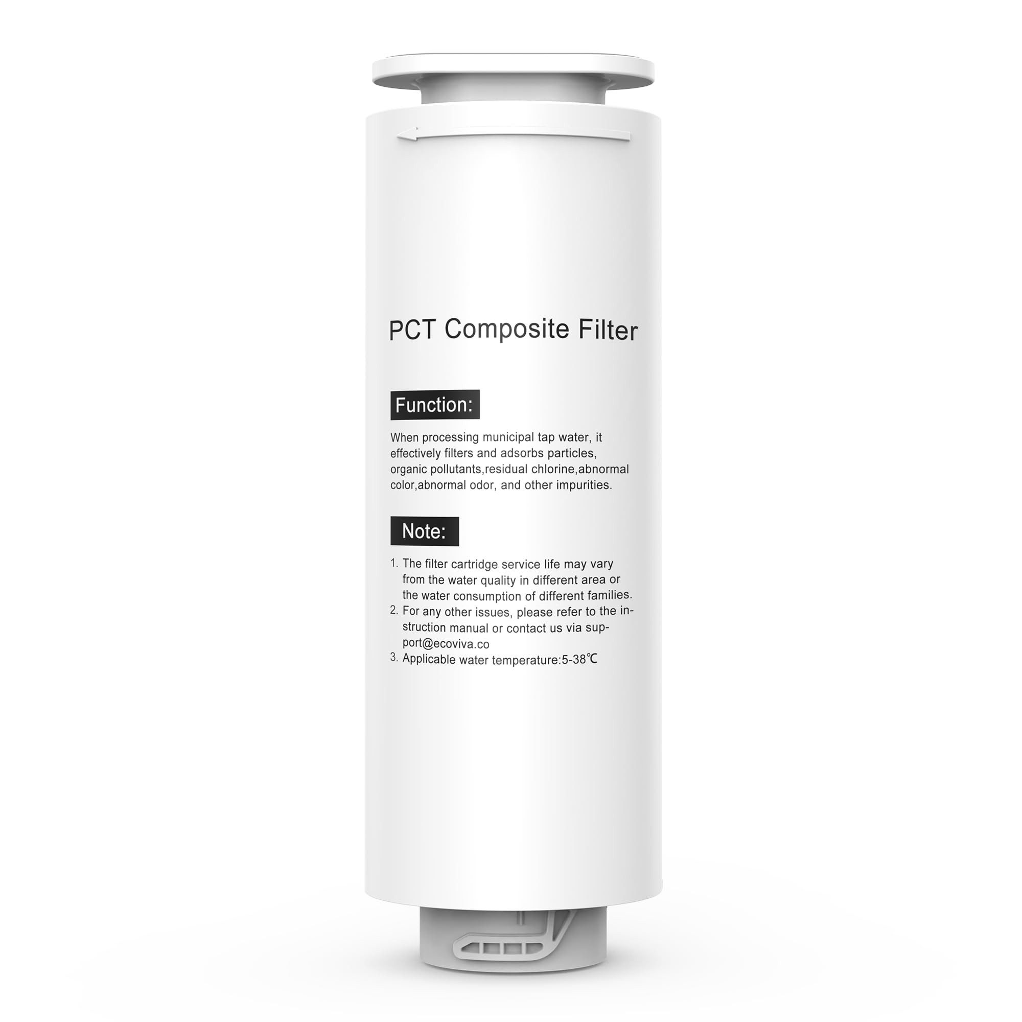 Ecoviva Wasserfilter RO600 Ersatz-PCT-Filterkartusche, Zubehör für Umkehrosmoseanlage RO600, Verbesserung des Geschmacks