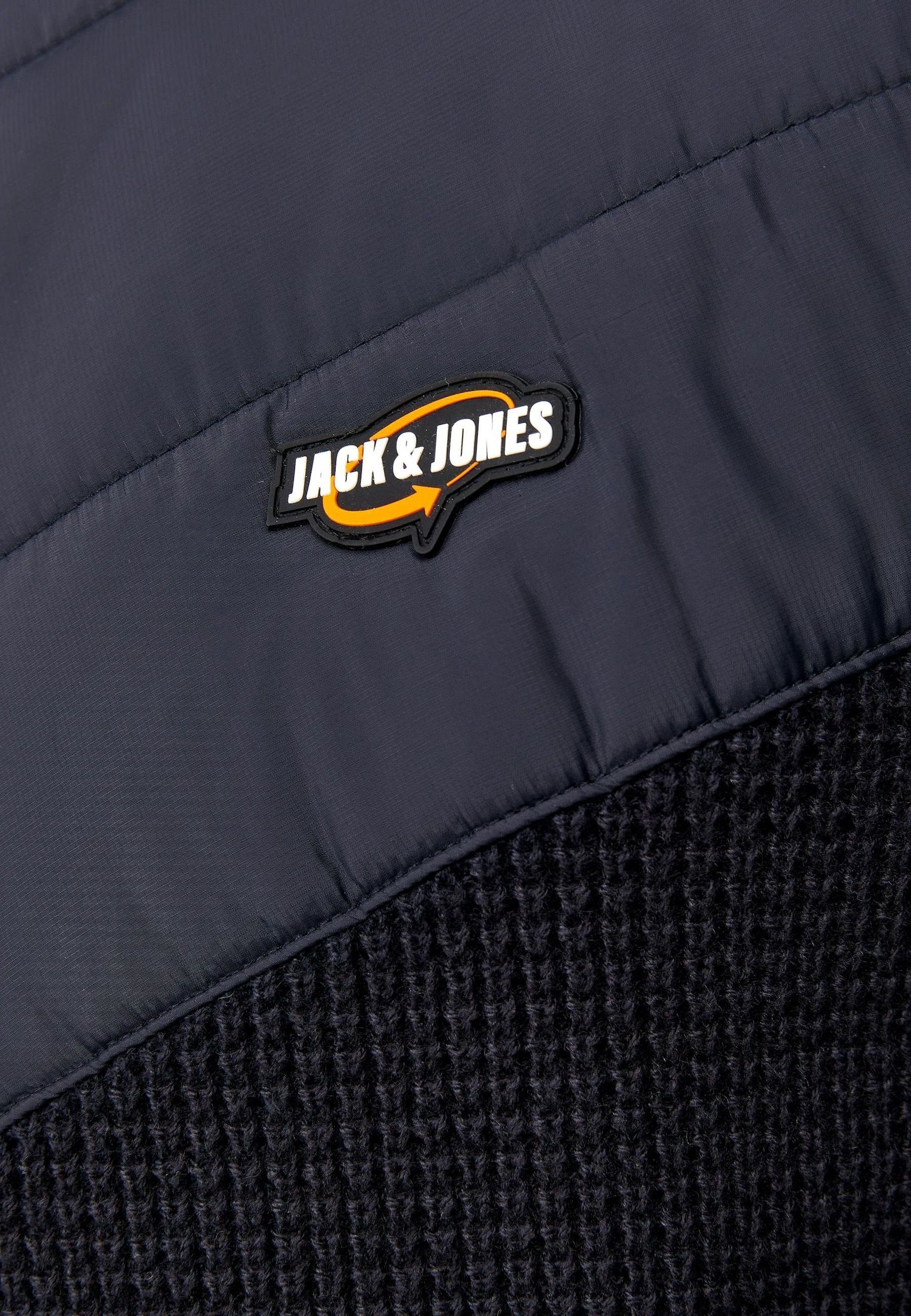Black (1-tlg) Cardigan Knit & Hybrid dunkelblau Jack Cardigan Strickjacke Jones