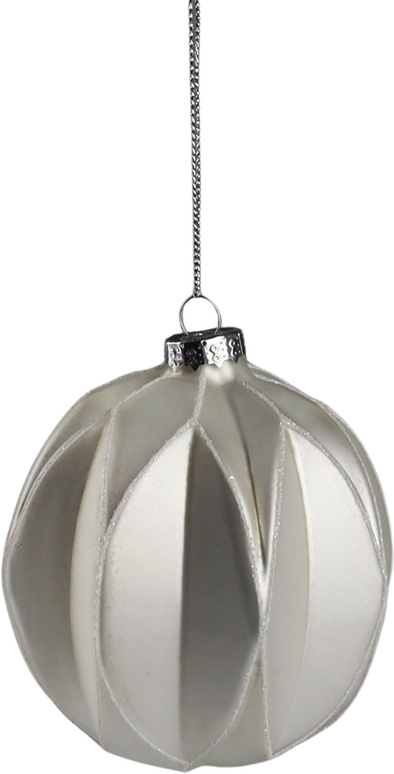 LeGer Home by Lena Gercke Christbaumschmuck Christbaumkugel (6-tlg), aus weißem Glas, Ø 10cm, 6 Kugeln