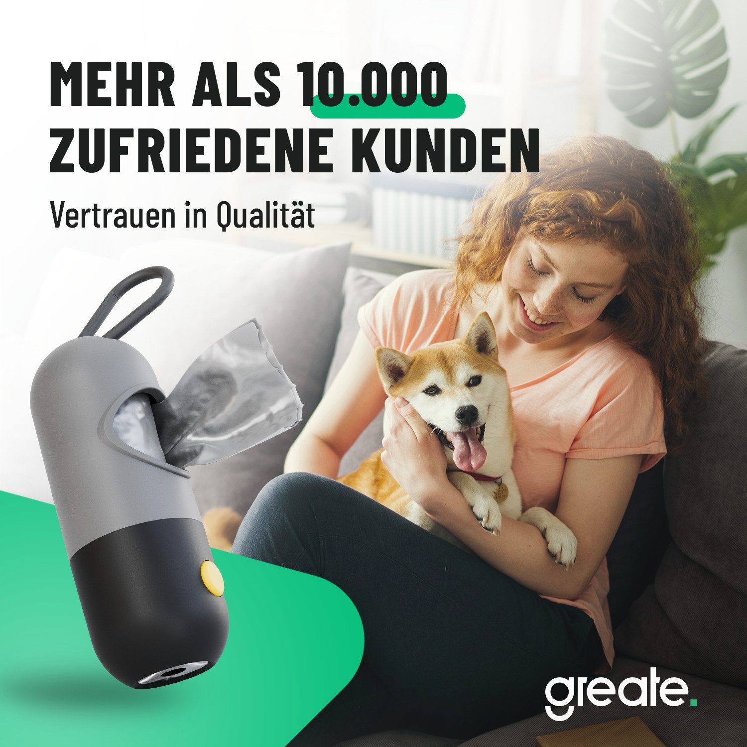 greate. Hundekotbeutel 4x Kotbeutelspender mit Taschenlampe & Karabinerhake günstig online kaufen