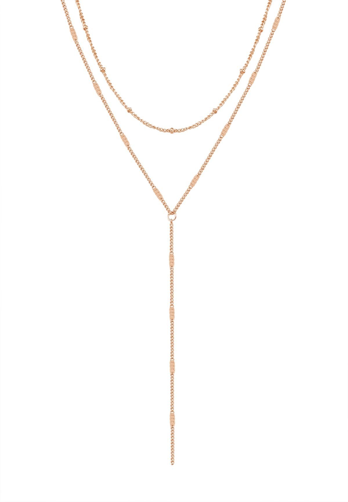 Hey Happiness Y-Kette Layering Kugel & Plättchen, Vergoldete Damen Lariat-K günstig online kaufen