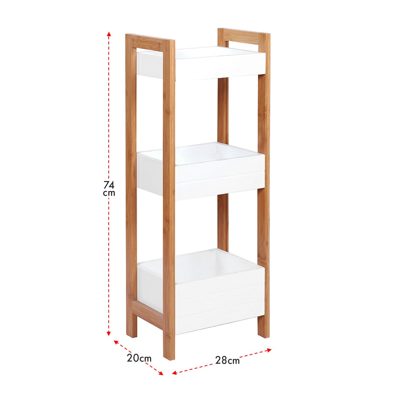Floordirekt Standregal Bambus-Badregal Texas, Drei Ablagen für Handtücher u günstig online kaufen