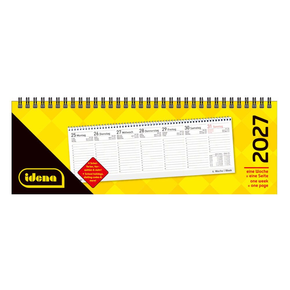 Idena Schreibtischkalender Tischquerkalender 2027 - 1 Woche / 1 Seite