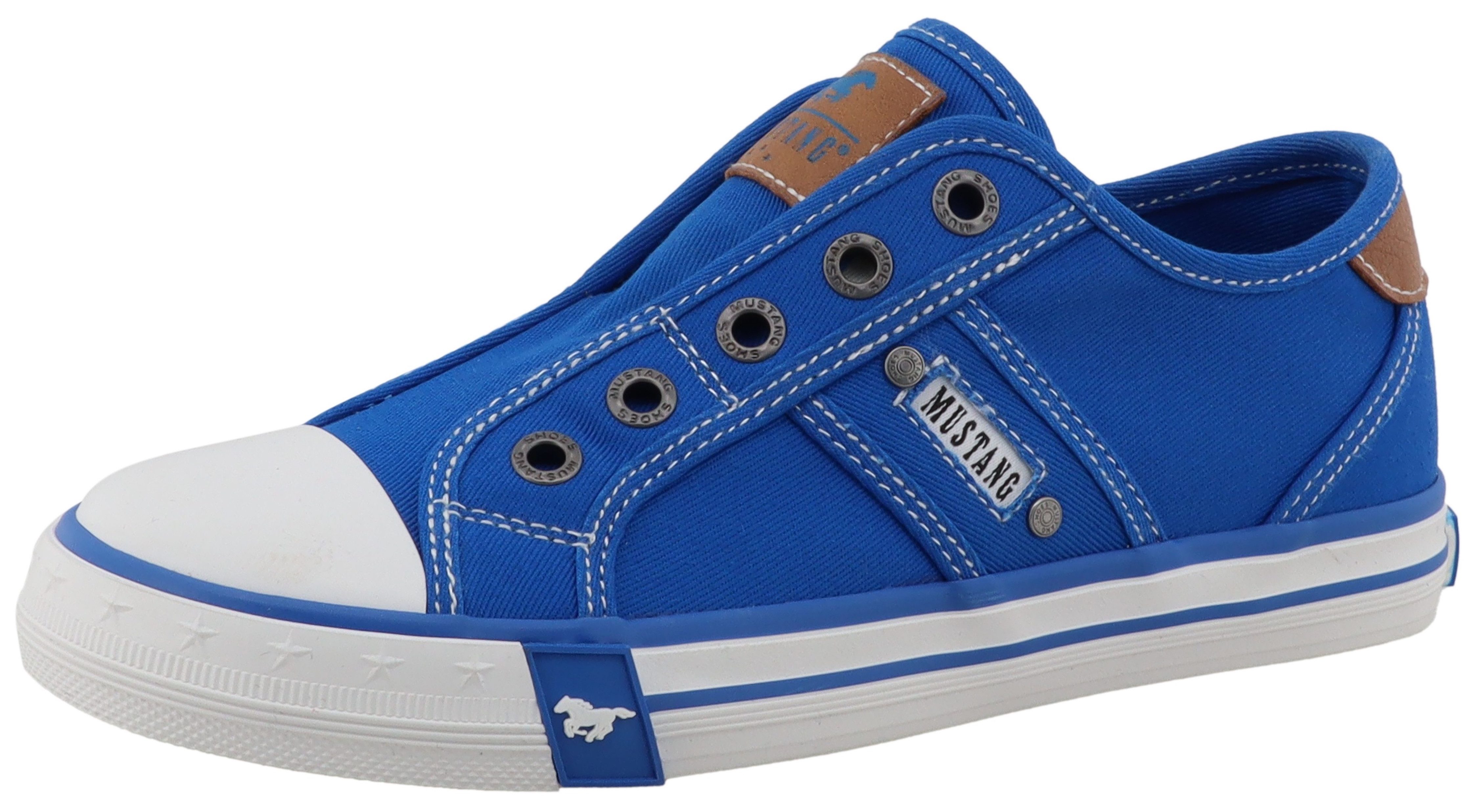 Mustang Shoes Gaspare Slip-On Sneaker Freizeitschuh, Slipper, Halbschuh mit Kontrastnähten