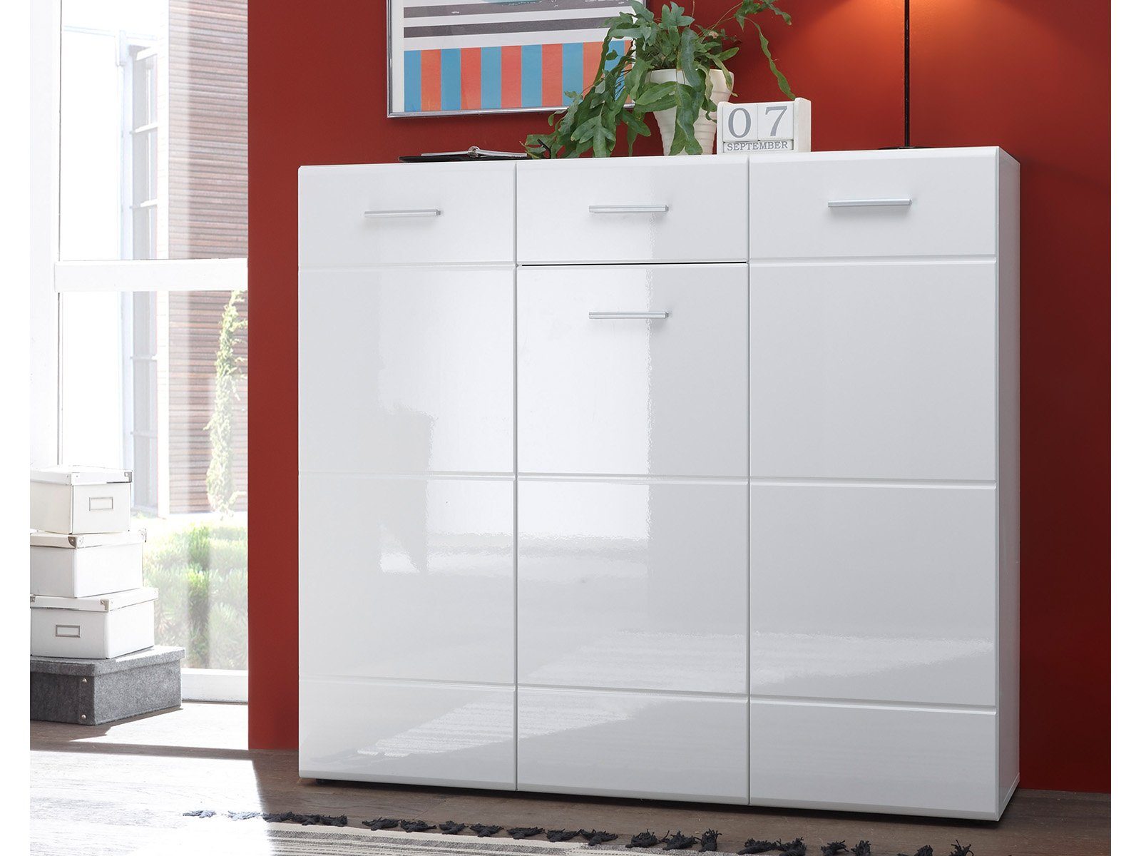 PREISBRECHER Schuhschrank Olivia 135 x 122 x 40 cm (B/H/T)