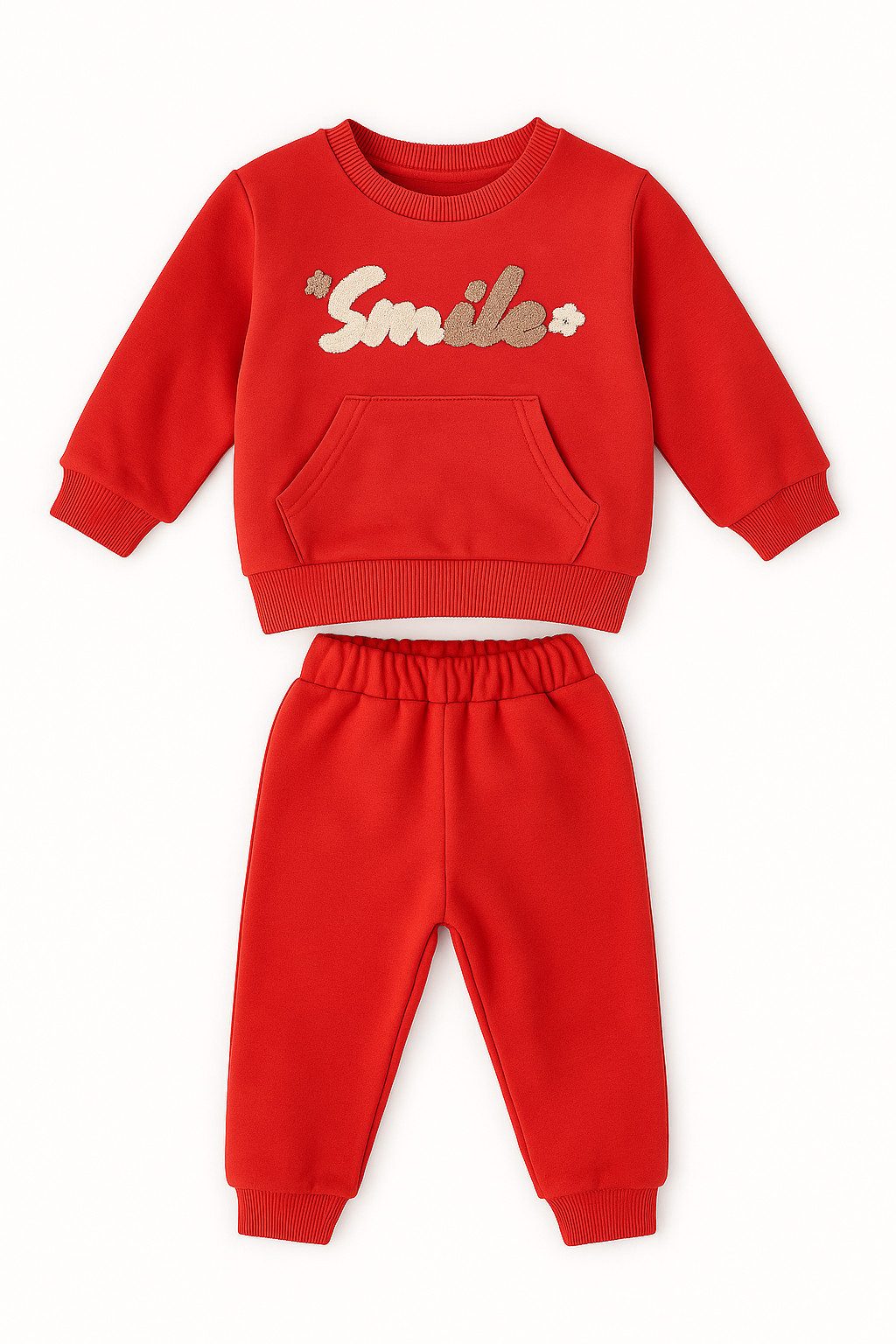 Lorey Medtec Freizeitanzug Mädchen Outfit, 2er Set, Pullover, Hose, 100 % Baumwolle, Rot (Pullover + Hose)