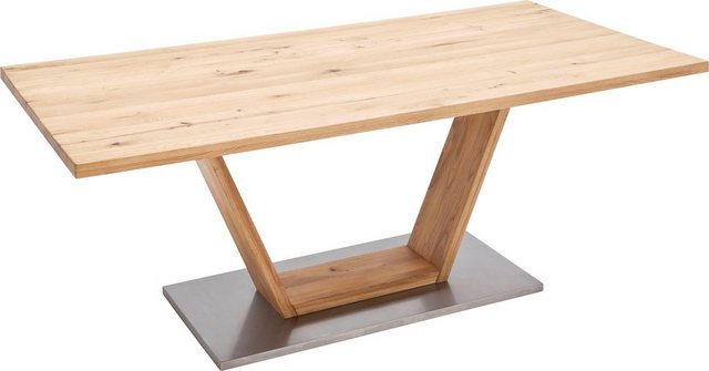 MCA furniture Esstisch »Greta«, Esstisch Massivholz mit Baumkante, gerader Kante oder geteilter Tischplatte-Otto