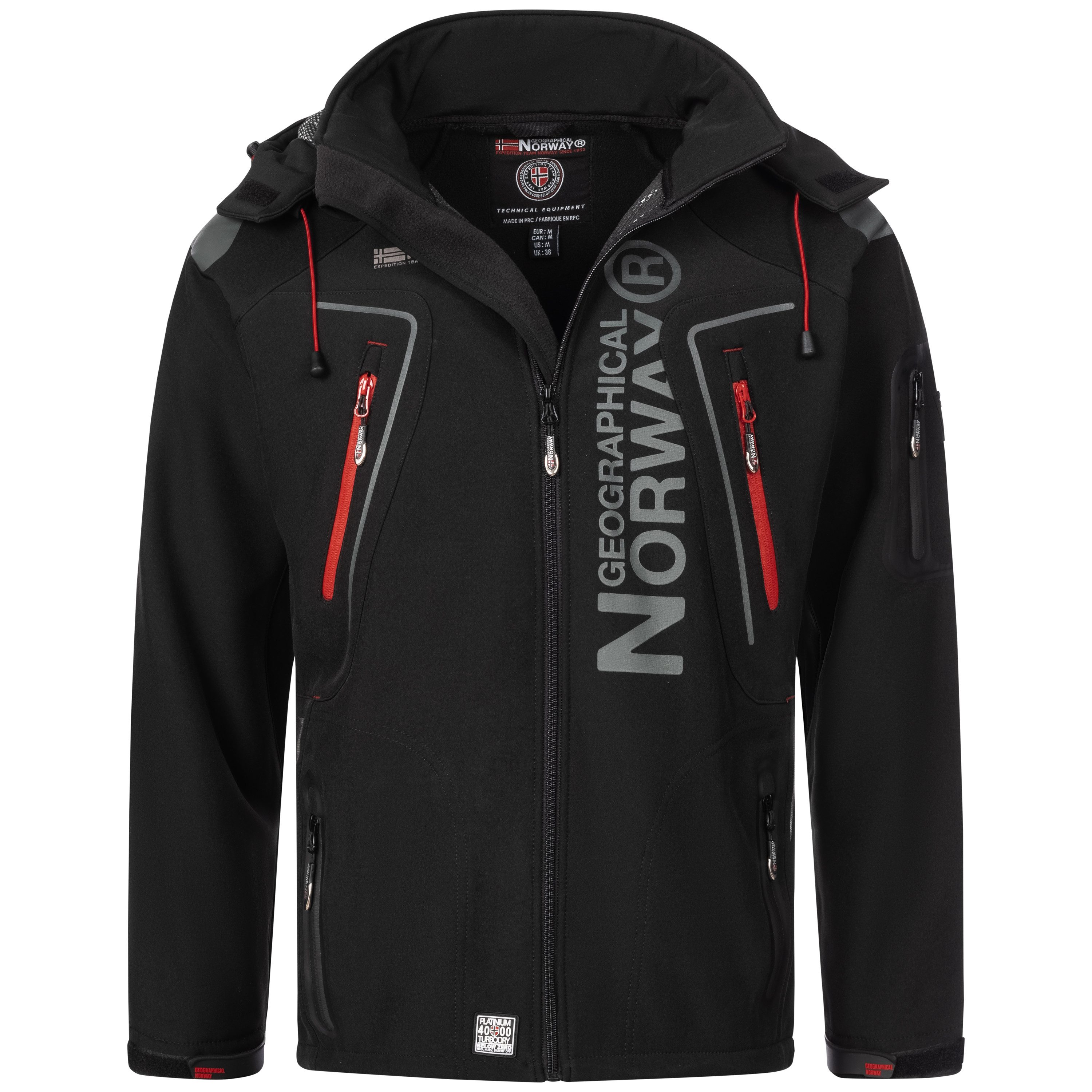 Geographical Norway Softshelljacke Herren Damen Übergangsjacke Wind Wasser Abweisend Jacke Frühling Elastisches Material, Bewegungsfreundlich, Leichtes Material