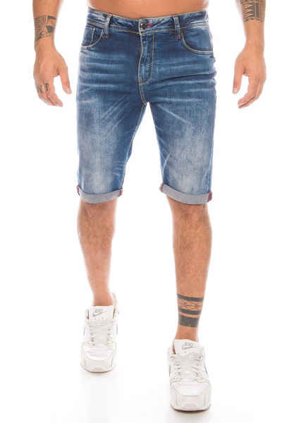 Cipo & Baxx Caprijeans Herren Capri Denim Jeans Short kurze Hose Modische Akzente und Stretchanteil