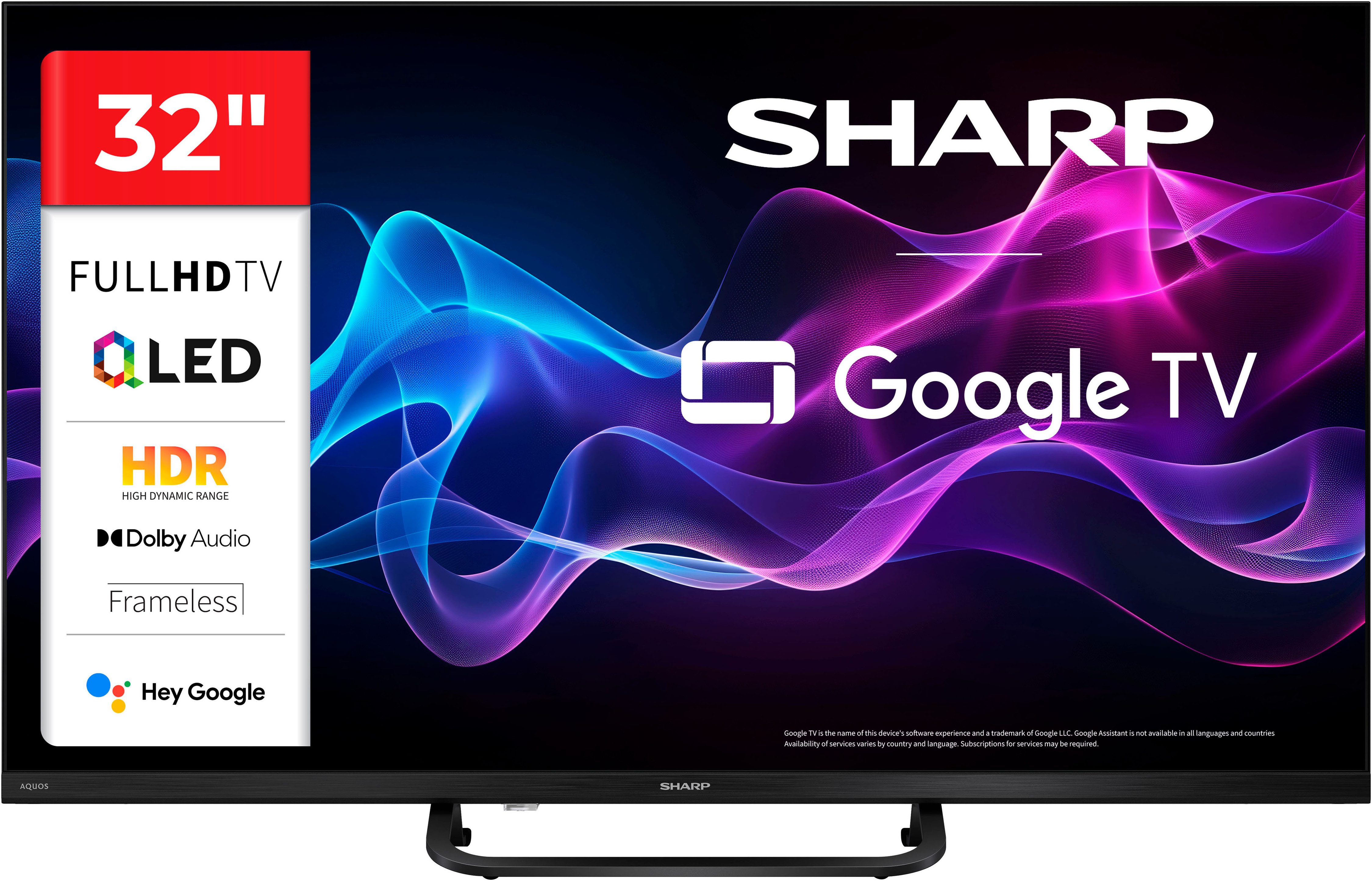 Sharp 2T-C32HF3x QLED-Fernseher (80 cm/32 Zoll, Full HD, Google TV, Smart-TV)