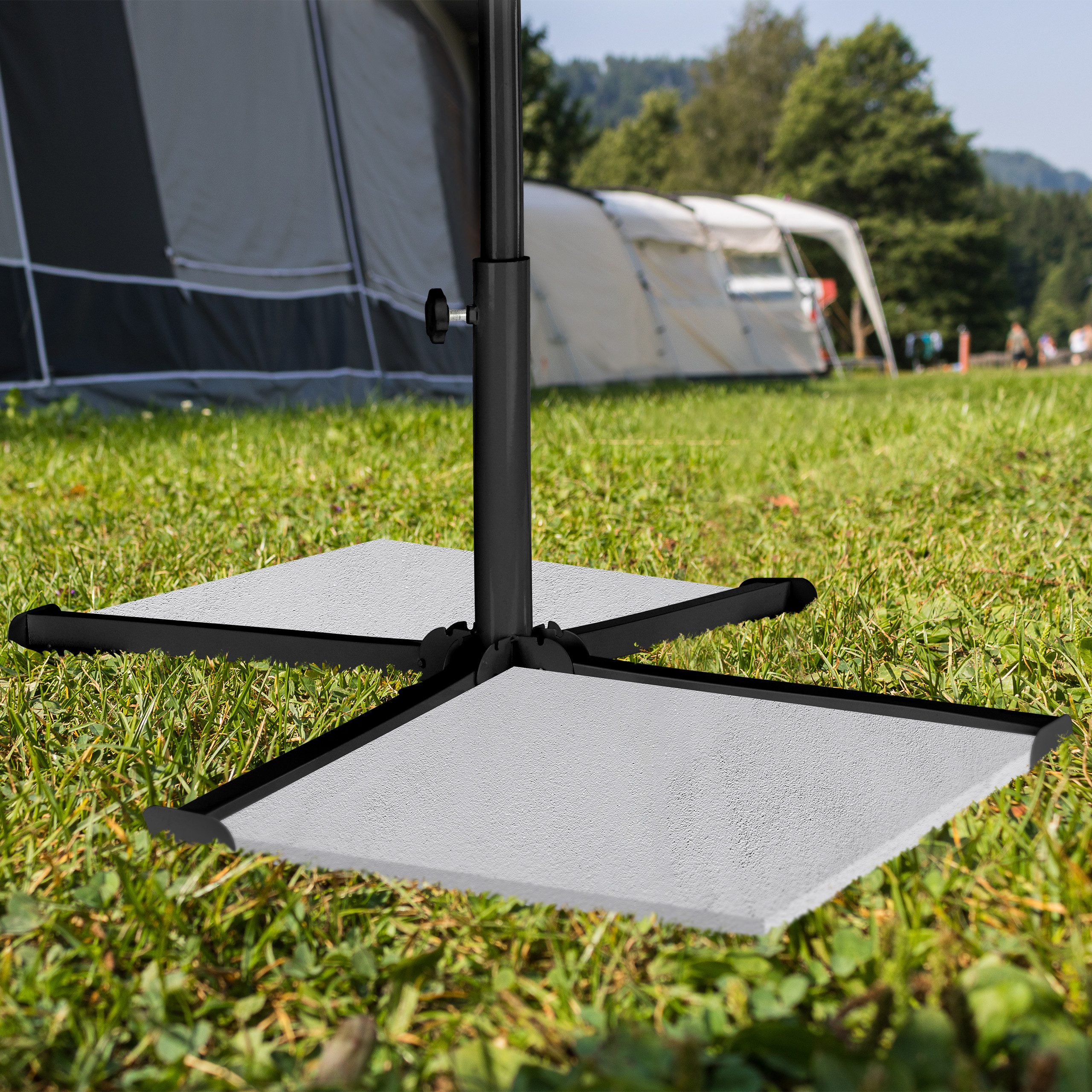 relaxdays Schirmhalter Platten Sonnenschirmständer schwarz günstig online kaufen