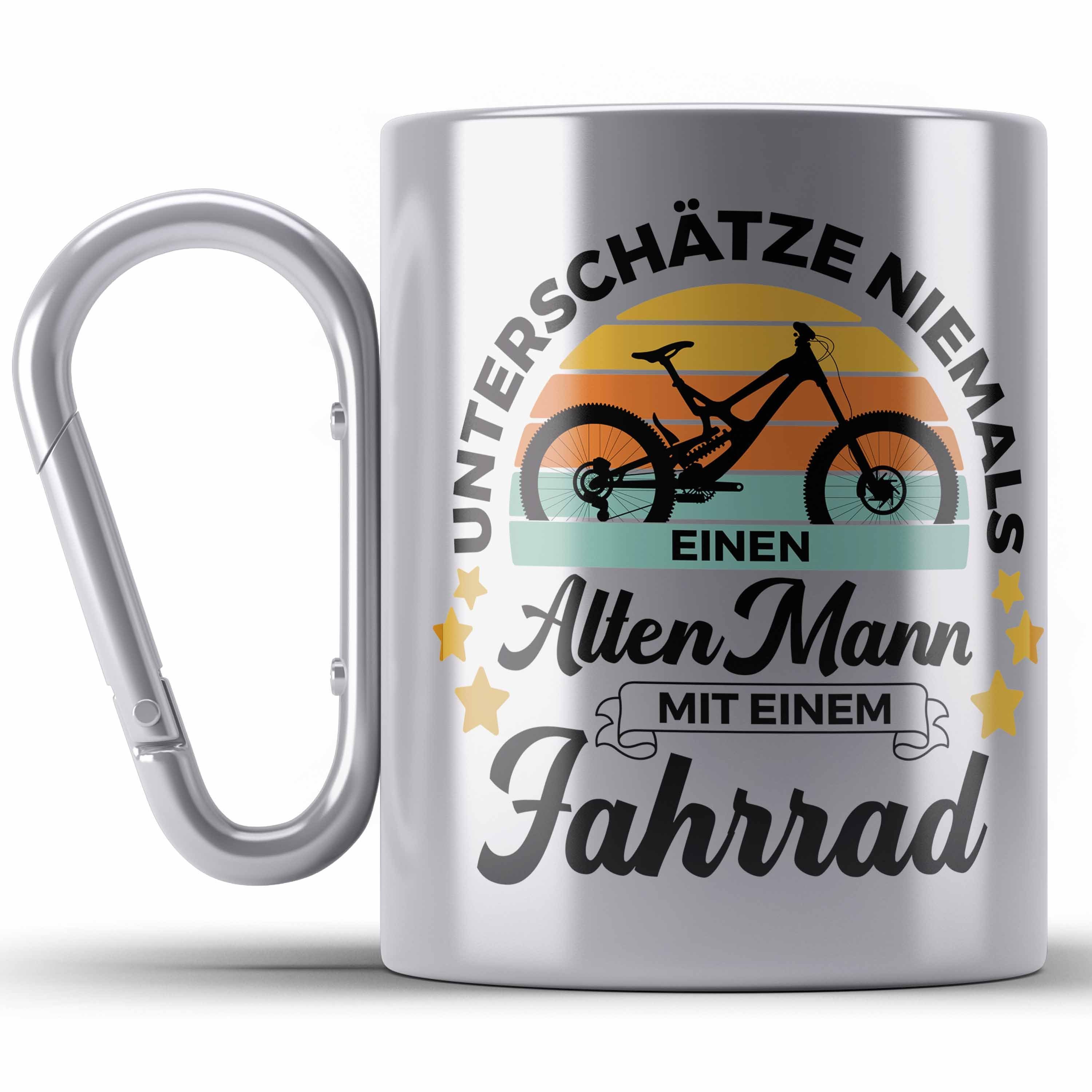 Trendation Thermotasse Fahrradfahrer Geschenk Edelstahl Tasse Spruch Rennrad Mountainbike Ges