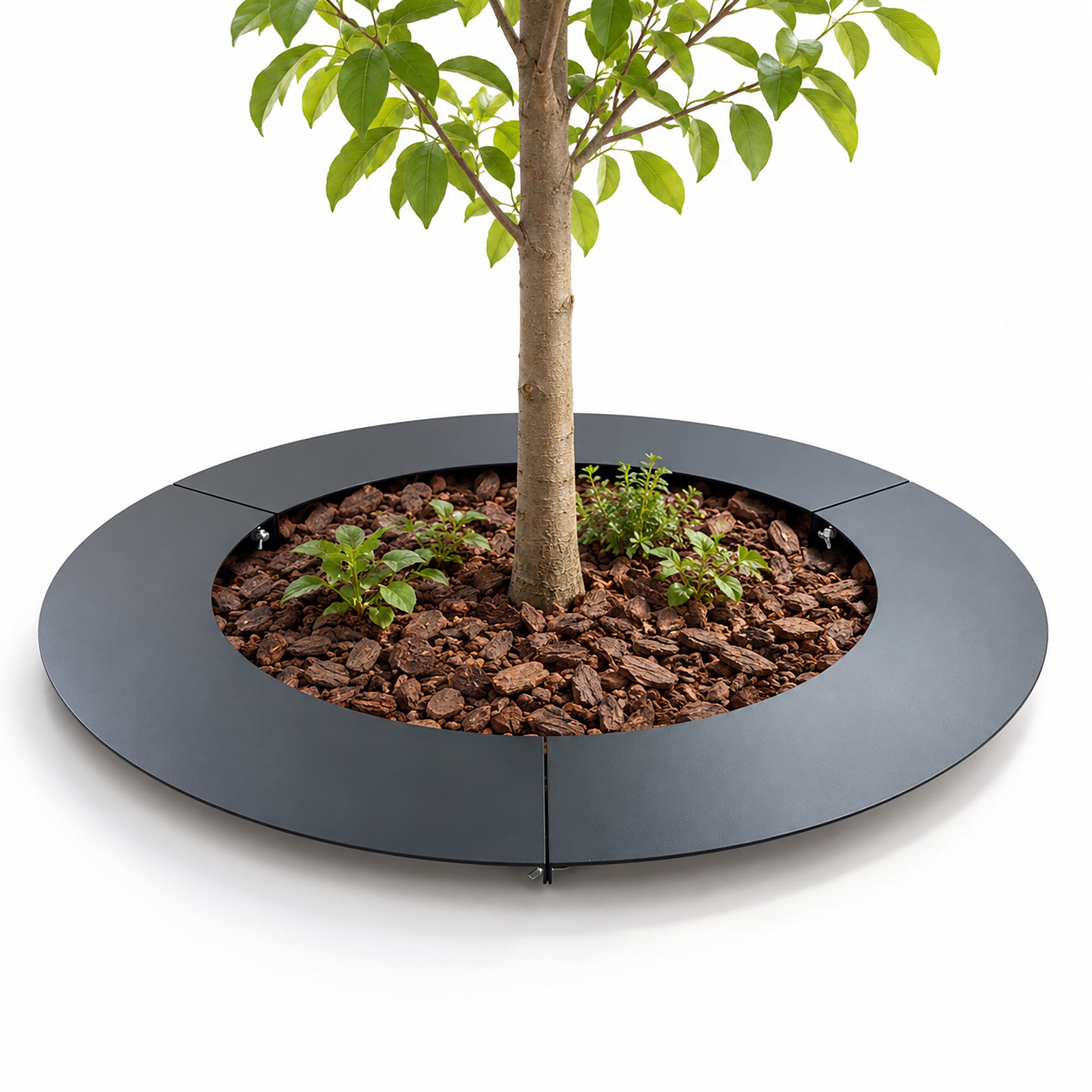 relaxdays Rasenkante Flacher Baumring aus verzinktem Stahl, 50 cm