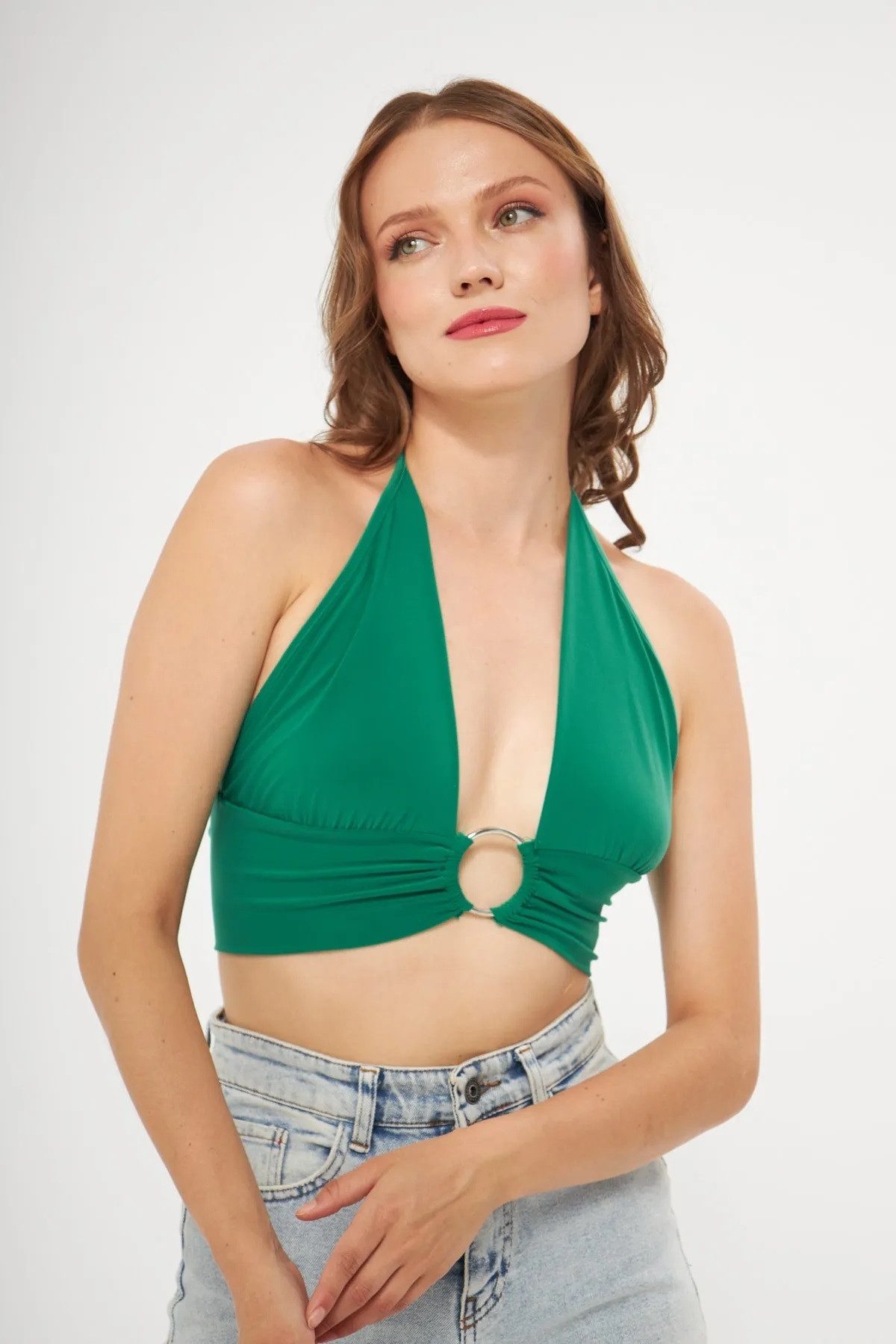Blusentop Neckholder-Crop