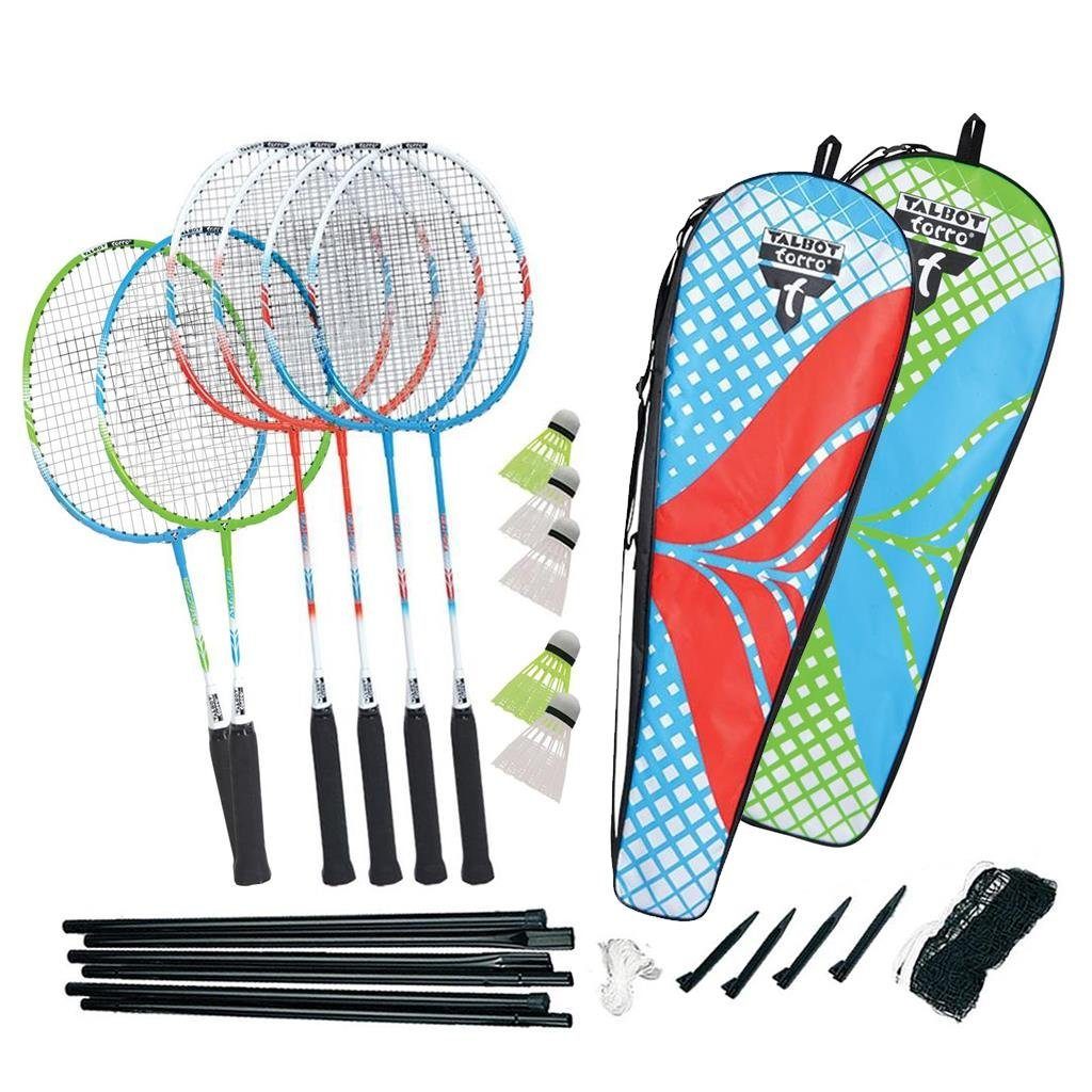 Set Badminton Talbot-Torro Premium - 2 Raquettes Aluminium Légères + 2 Volants + Sac De Transport