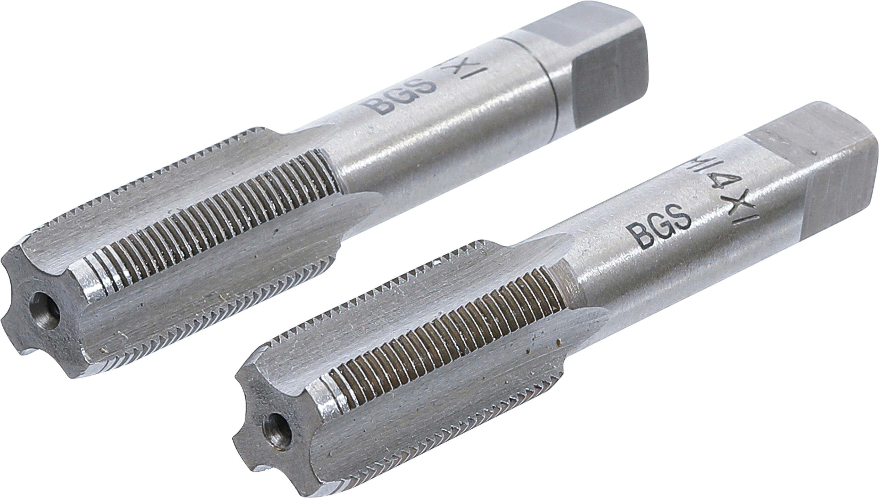BGS technic Gewindebohrer Gewindebohrer, Vor- und Fertigschneider, M14 x 1,0 mm, 2-tlg.