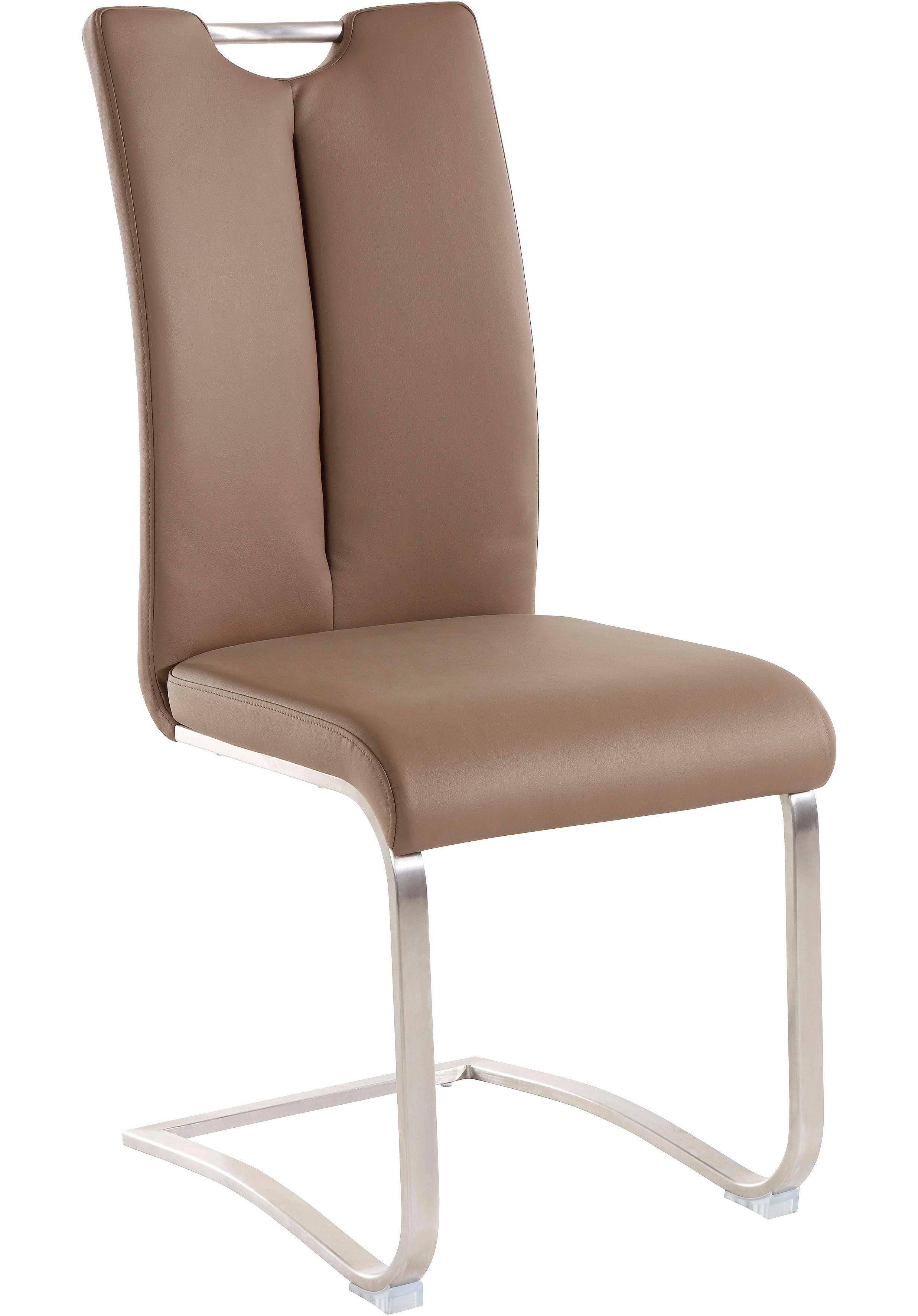 MCA furniture Freischwinger Artos (Set, 2 St), Stuhl bis 140 Kg belastbar Cappuccino/Edelstahl | Cappuccino