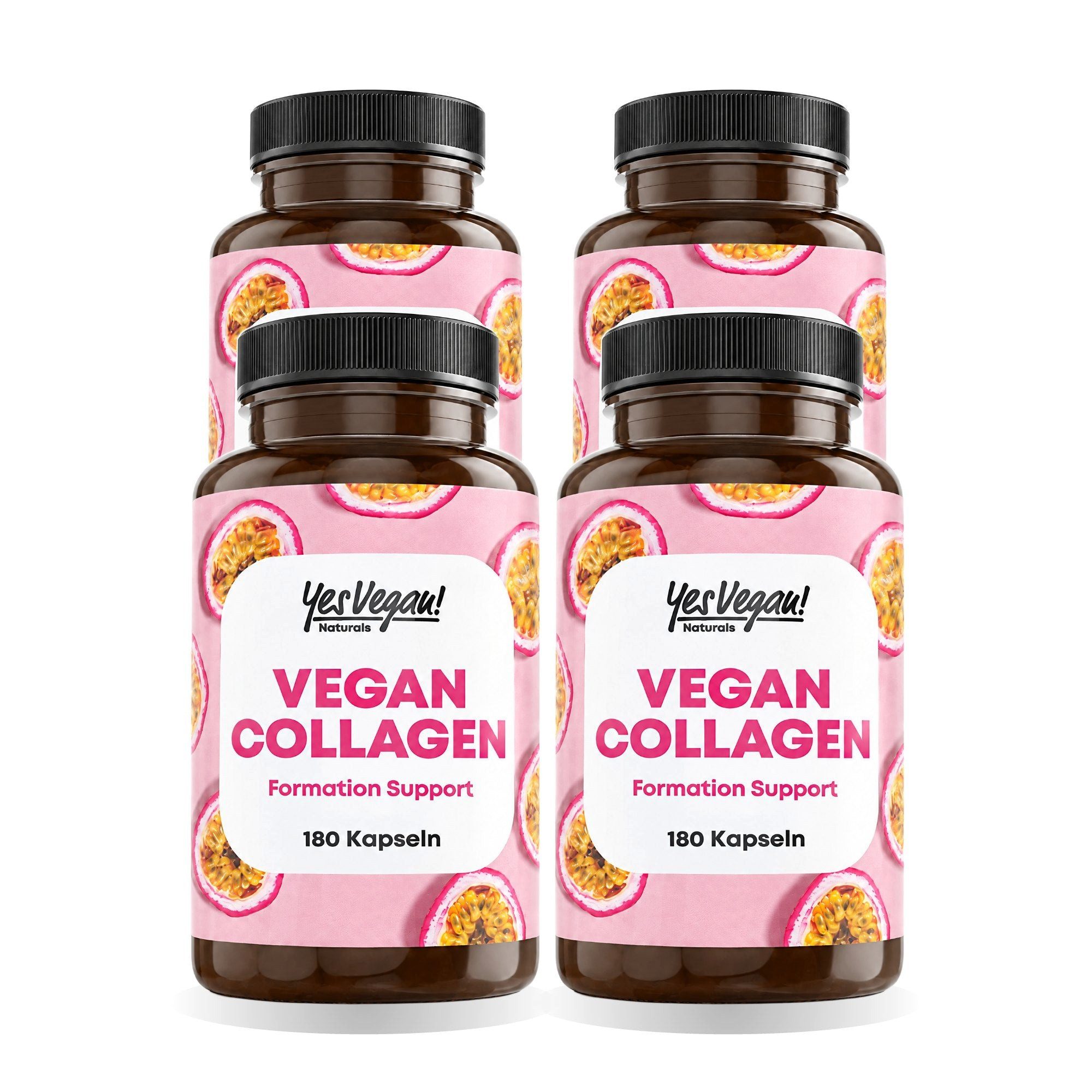 Yes Vegan Vegan Collagen, Kollagen Alternative mit Vitamin C Kapseln, 4 er Spar-Set à 180 St., vegan, laktosefrei, glutenfrei