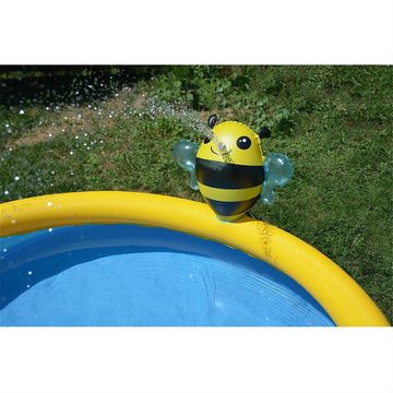 SunClub Planschbecken Wassersprühender Bienen Pool Ø 150 x 41 cm, (Kinderpool mit aufblasbarem Luftring, 1-tlg), mit wassersprühender Biene
