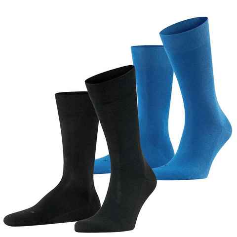 FALKE Langsocken Sensitive London Socken - 2er Pack (2-Paar) aus Baumwolle