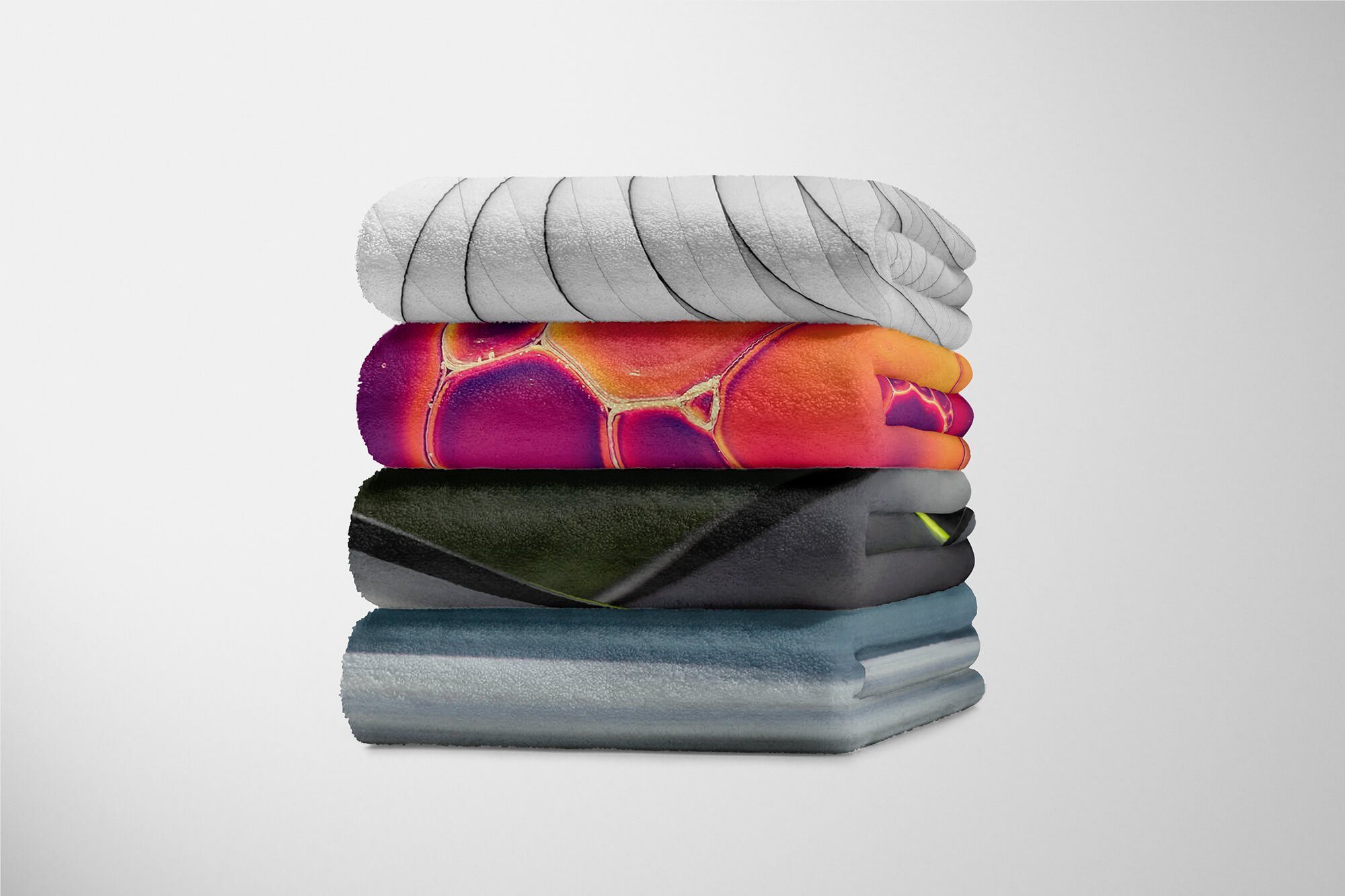 Abstrakt Baumwolle-Polyester-Mix Kuscheldecke Art Handtuch (1-St), Kunstvoll, Strandhandtuch Fotomotiv Handtücher Handtuch Sinus mit Saunatuch