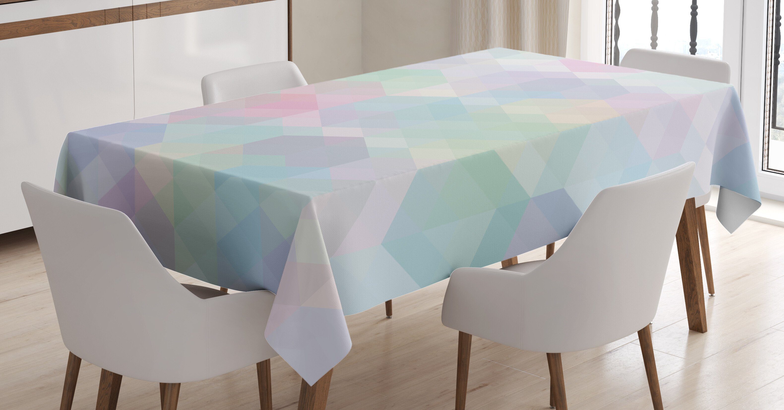 Außen Bereich Waschbar Weiche Pastell Farbfest Hexagonal Farben, Abakuhaus geeignet Tischdecke Für Klare den
