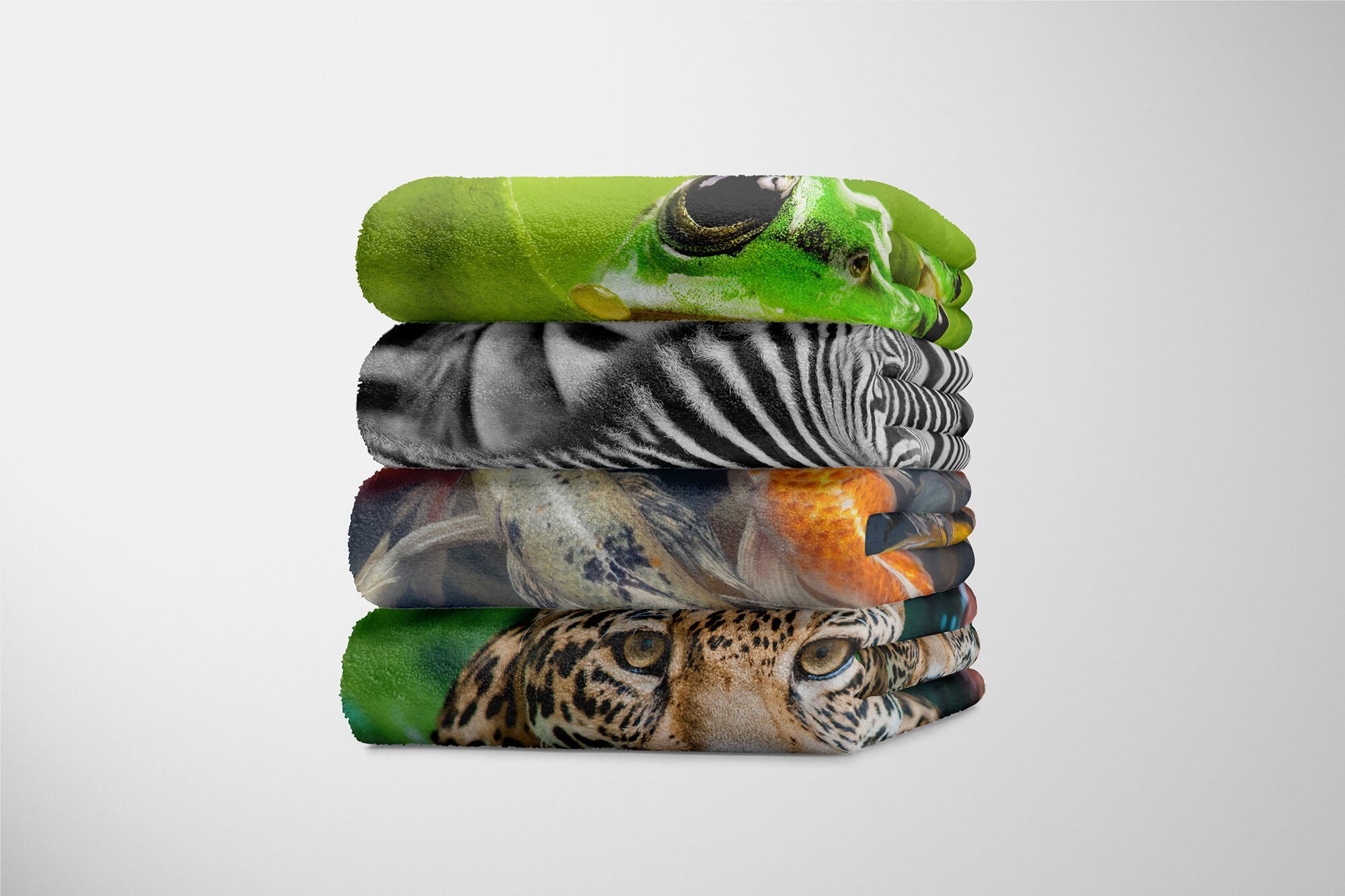 Kuscheldecke Handtuch Handtuch Zuchtkarpfen Strandhandtuch Art Tiermotiv Koi B, Saunatuch Handtücher mit Sinus (1-St), Baumwolle-Polyester-Mix