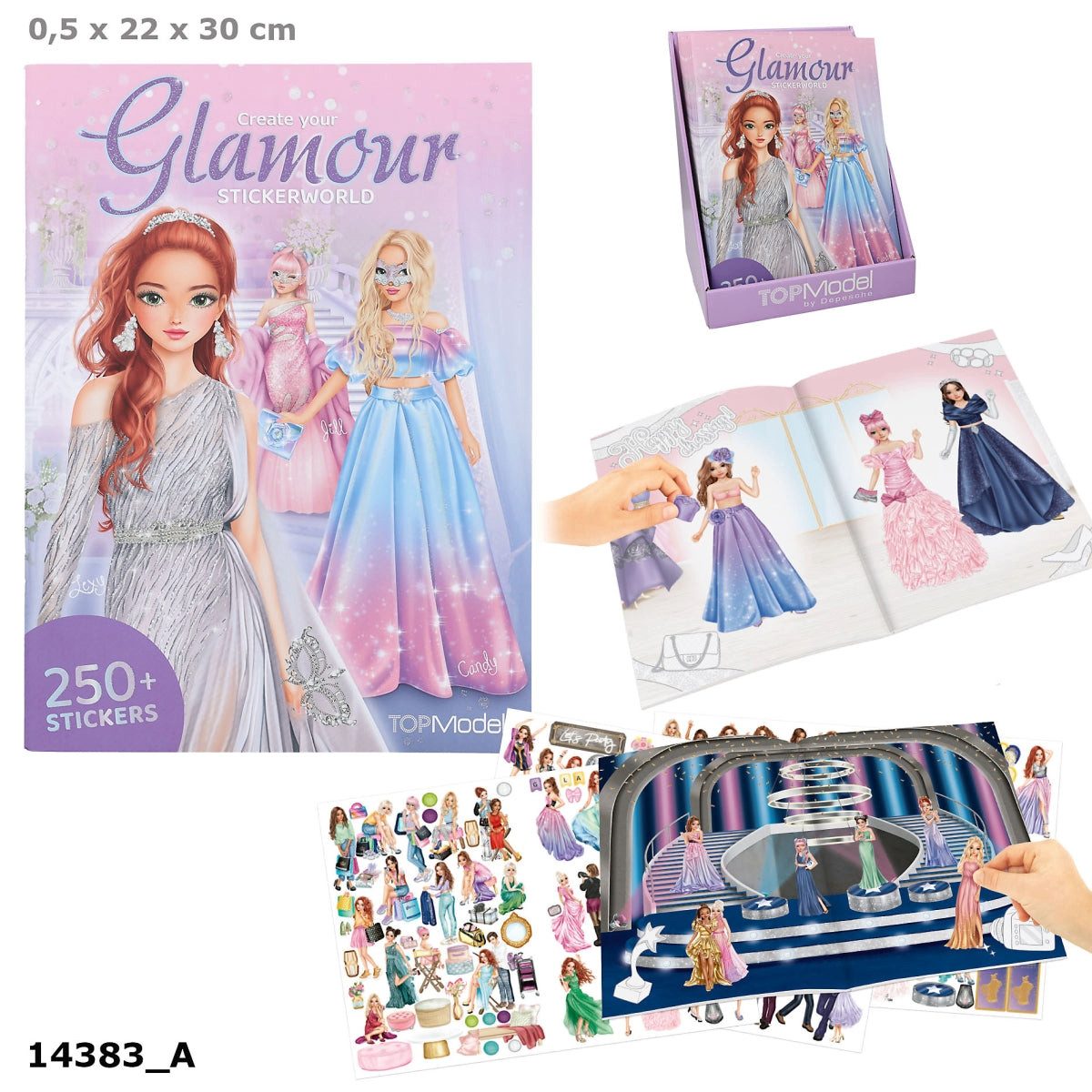 Depesche Stickerbuch TOPModel Glamour Stickerworld – Stickerbuch 250+ Sticker