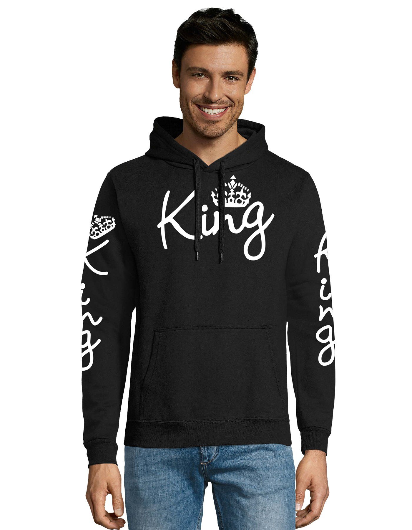 Hoodie Unisex Paar Pärchen Pullover King Queen All Over Print