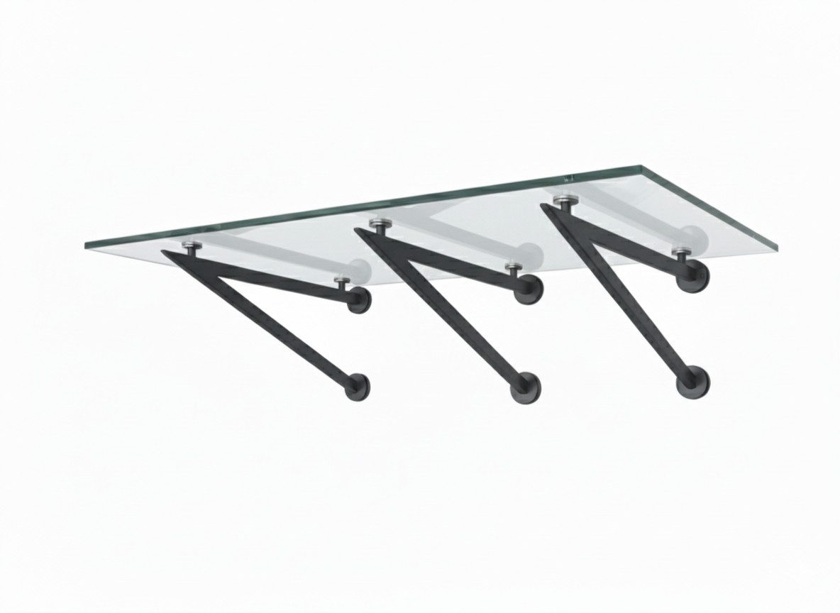 Glaszentrum Hagen Vordach Glaszentrum Hagen 230x90 cm Glasvordach Klar RAL7016-V