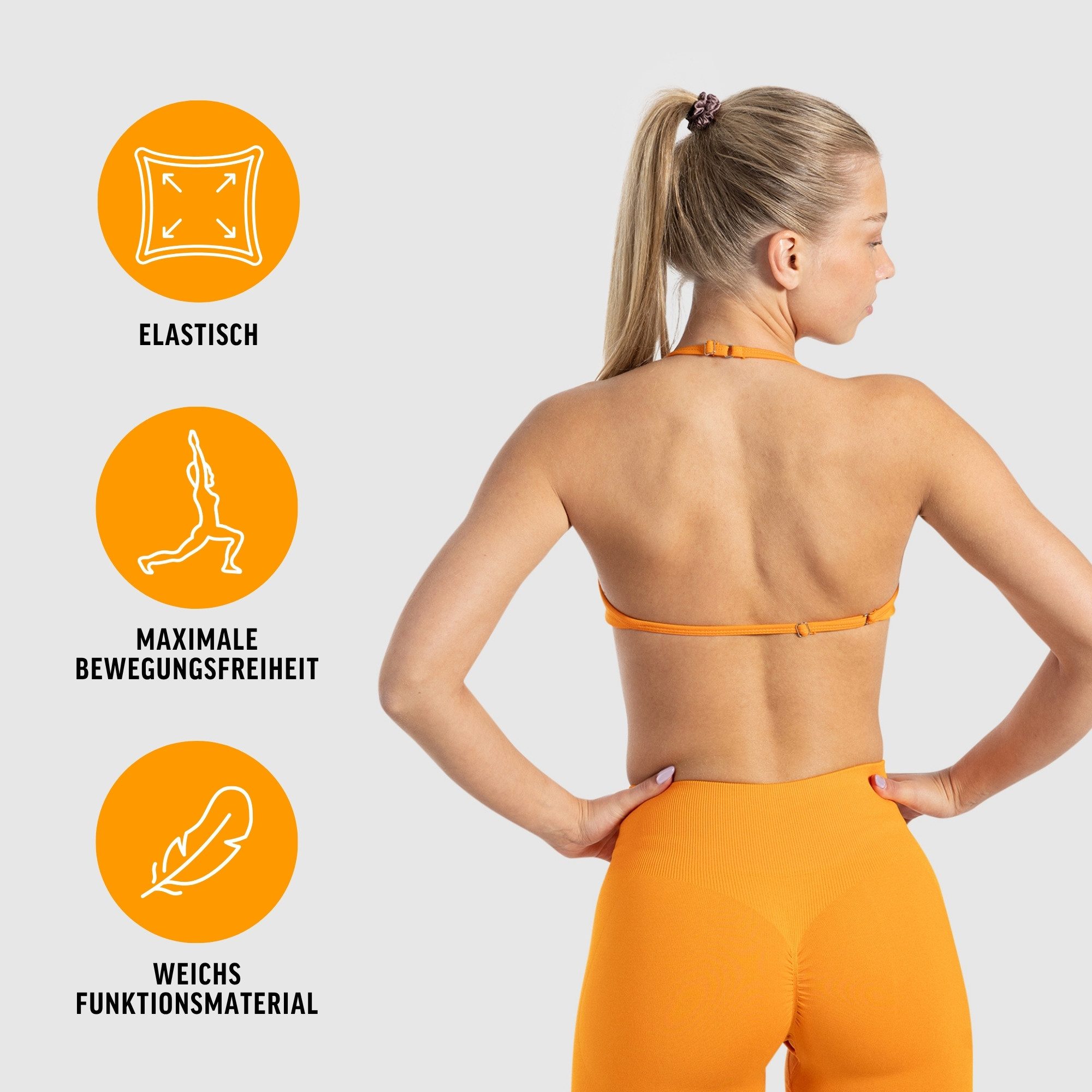 Smilodox Sport-BH Esta, Neckholder Bra, Ringverschluss, Geraffte Front ohne günstig online kaufen