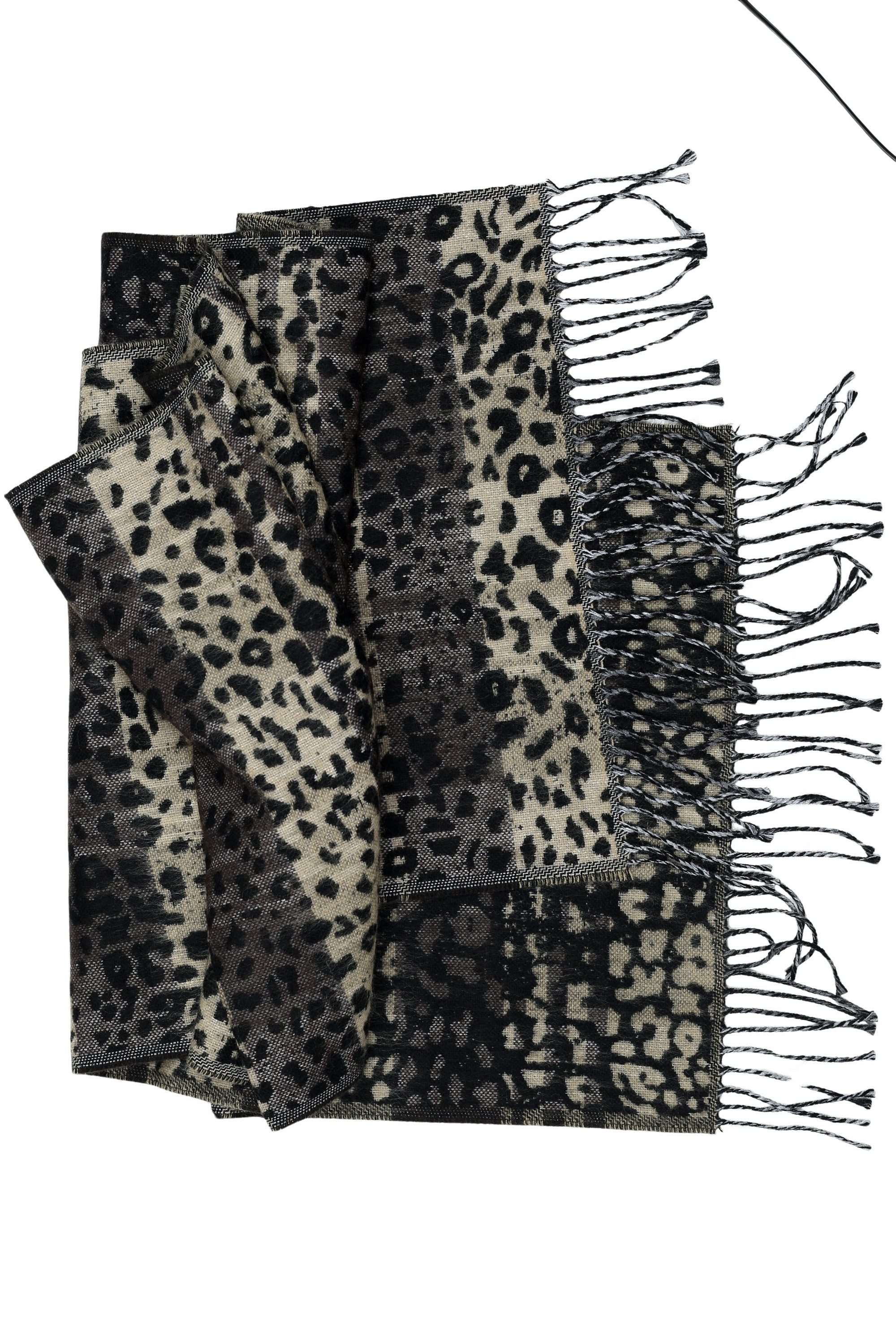 COLLEZIONE ALESSANDRO Wollschal Leo, (1-St), Mit Leoparden-Muster, Made in Italy