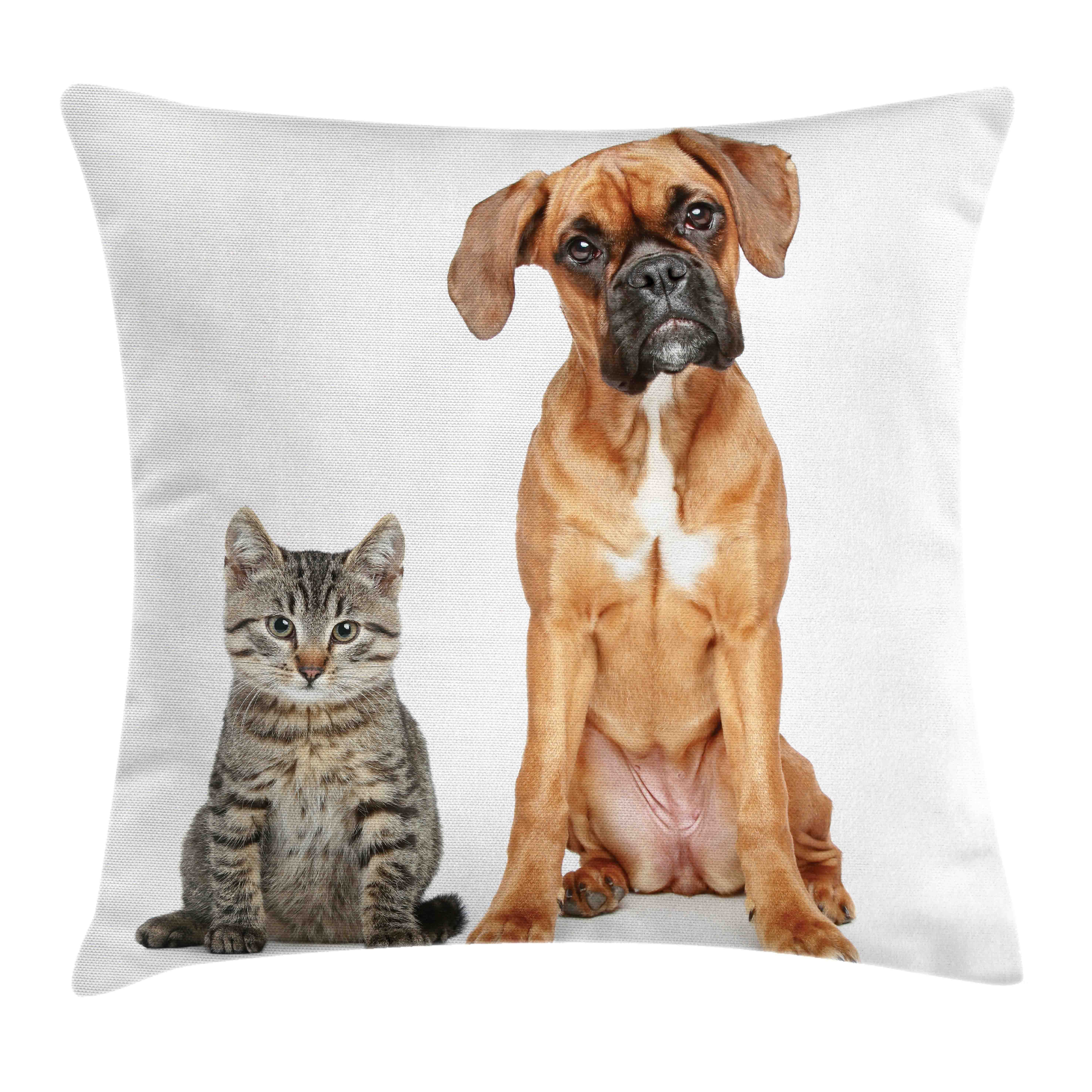 Abakuhaus Kissenbezüge Kissenhülle mit Farbfesten Klaren Farben Beidseitiger Druck, (1 Stück), Boxer-Hund Katze Hund Tierfreund-