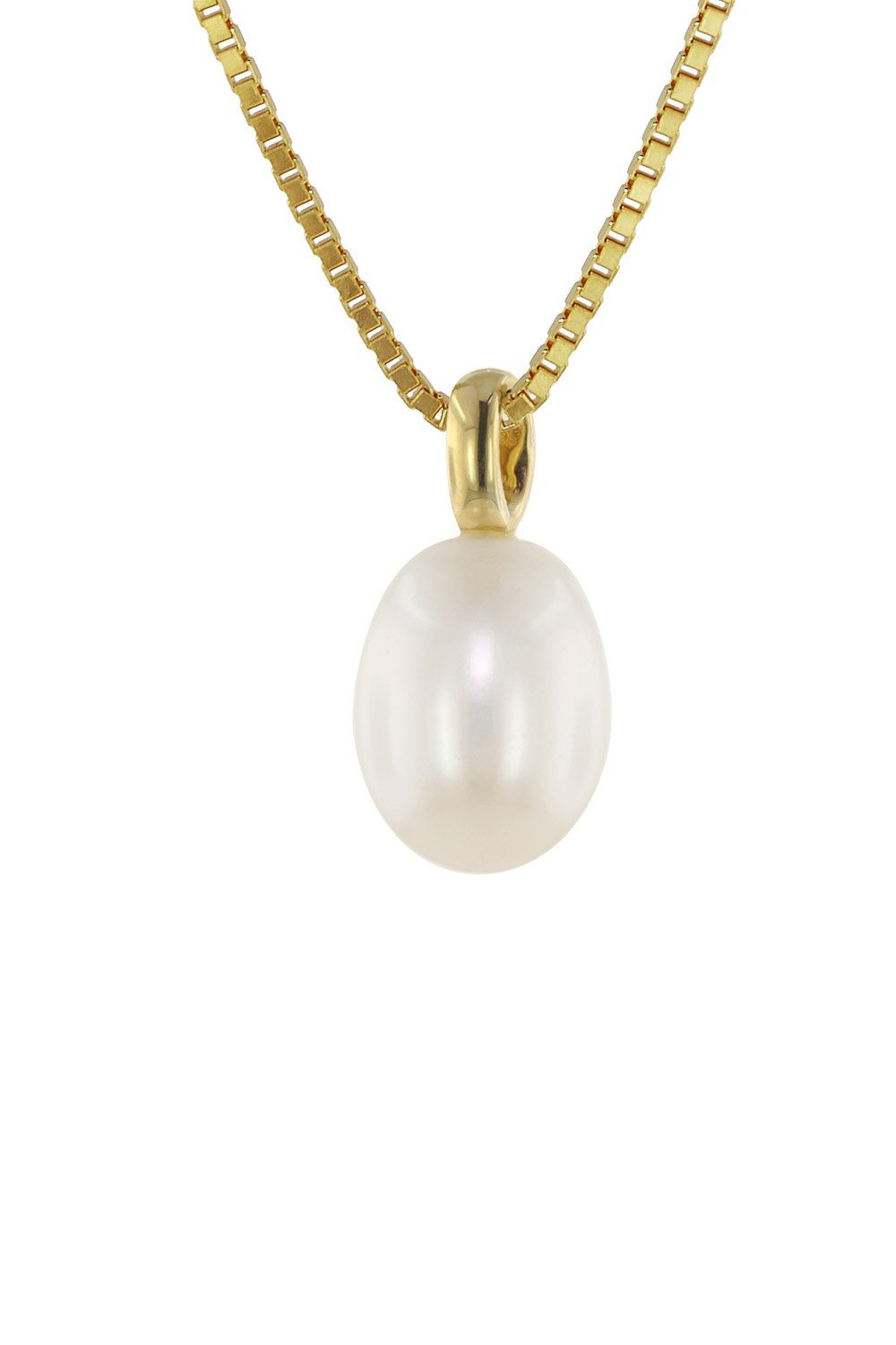 trendor Kette mit Anhänger Perlen-Anhänger Gold 333/8kt mit vergoldeter Sil günstig online kaufen