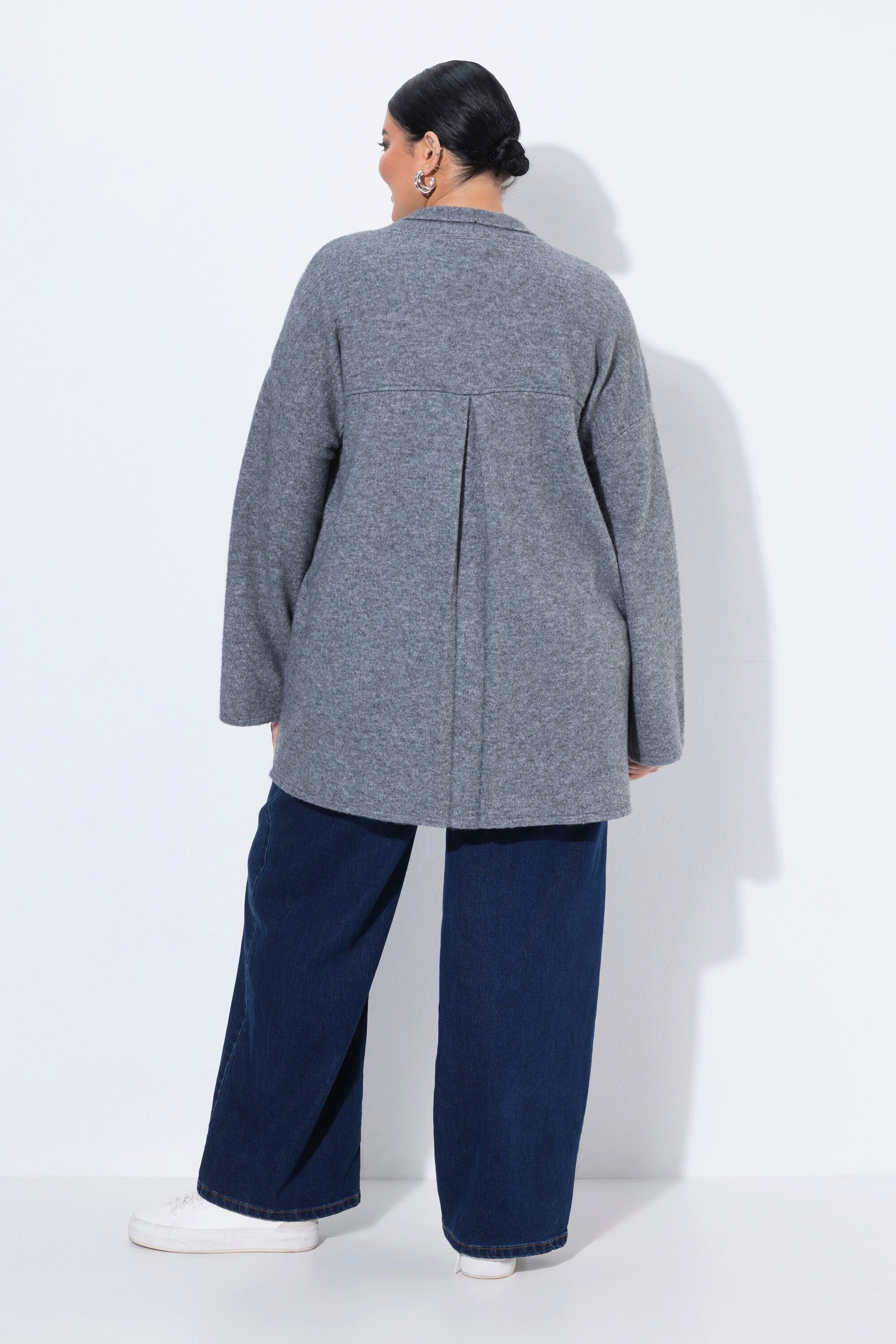 Ulla Popken Strickjacke Kimono-Strickjacke Schalkragen ohne Verschluss – Bild 3 von 4