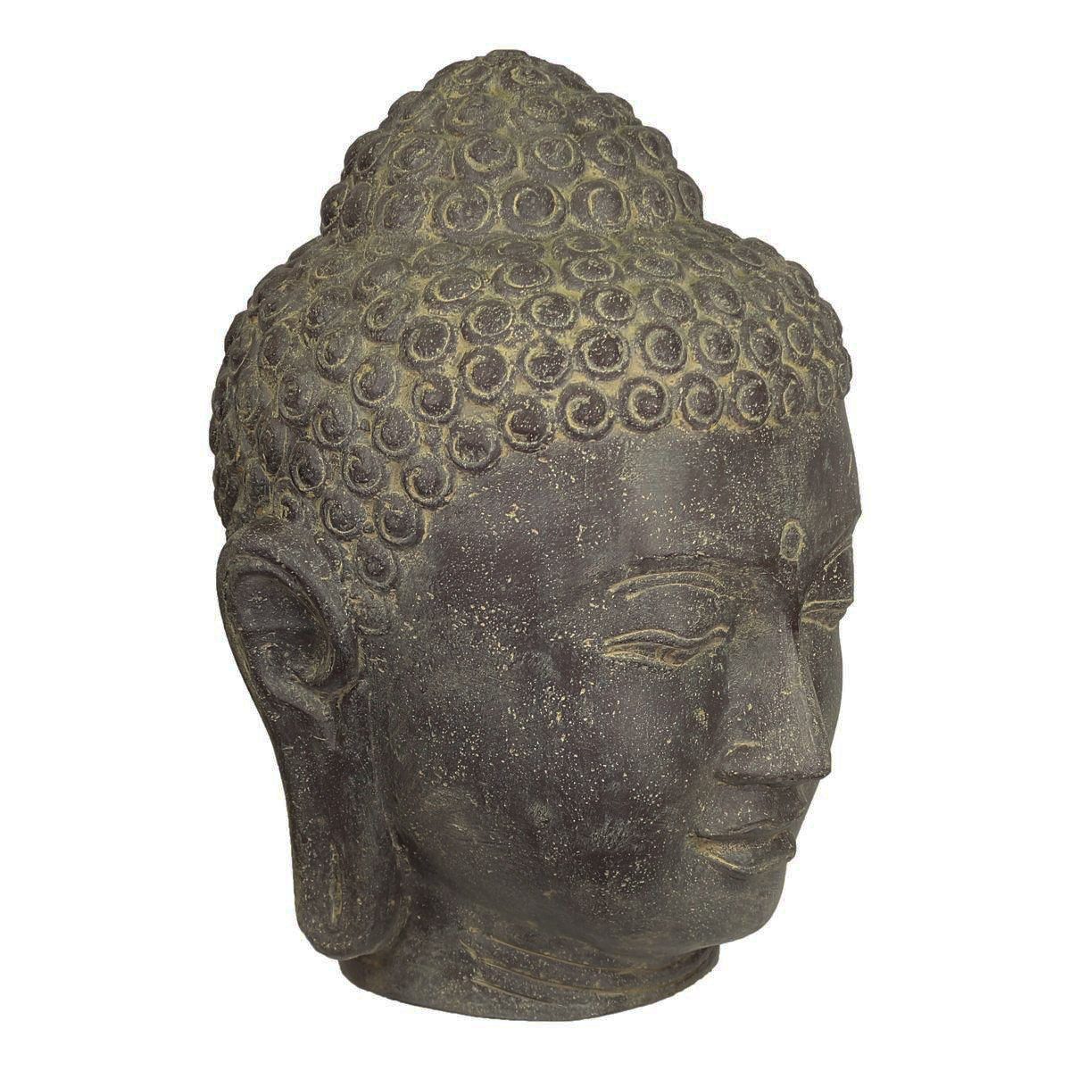 Oriental Galerie Dekofigur in 55 Herstellung (1 cm Handarbeit Buddha aus traditionelle Ursprungsland St), Kopf Gartenfigur im Lavastein
