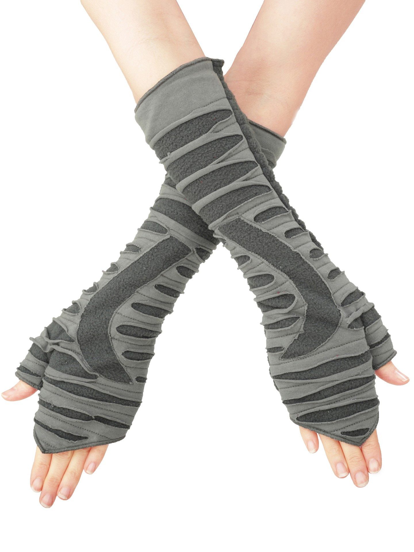 PUREWONDER Armstulpen Handstulpen für warme Gelenke, Pulswärmer hw23 Grau (1 Paar) mit Daumenloch