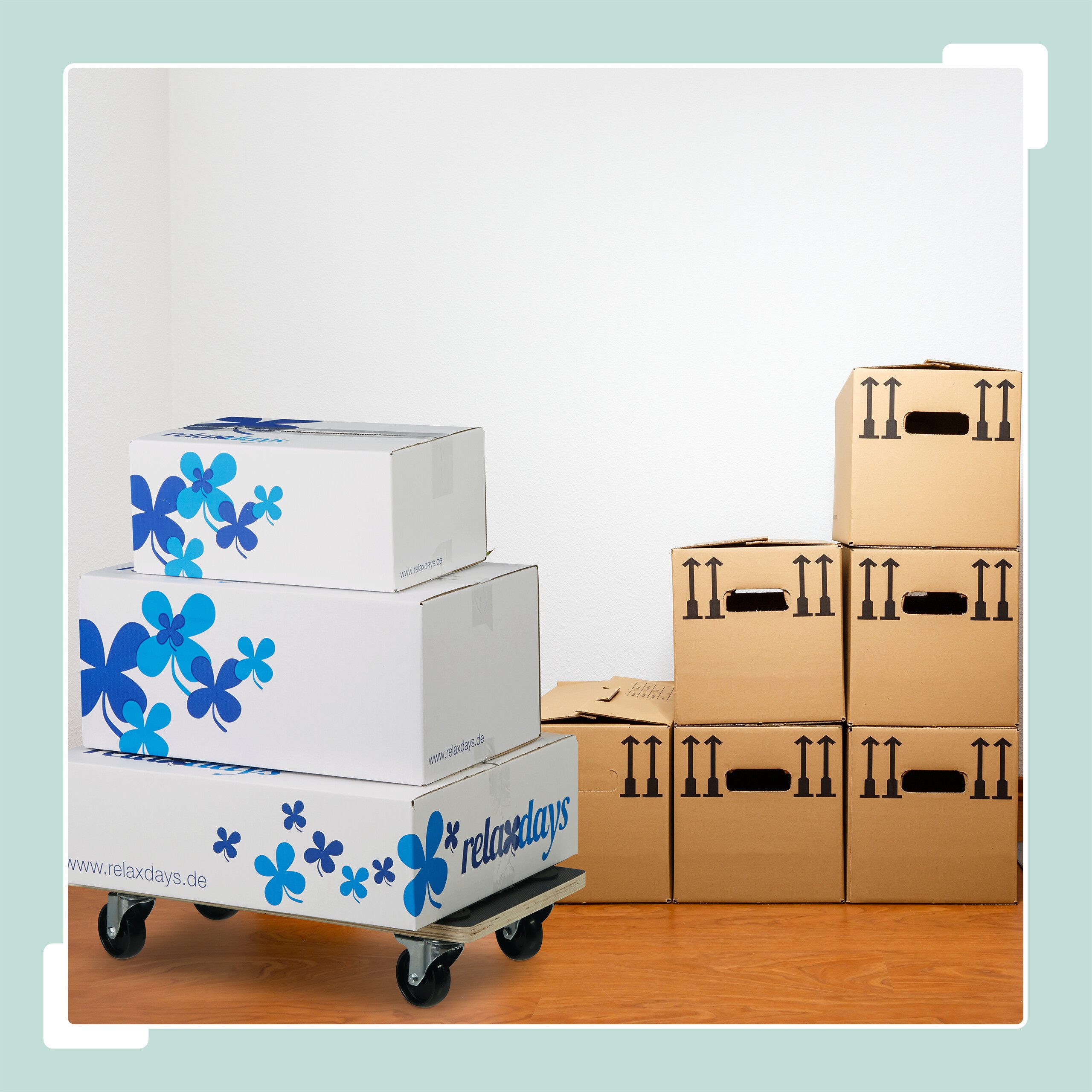 relaxdays Transportroller mit Bremse 400 kg