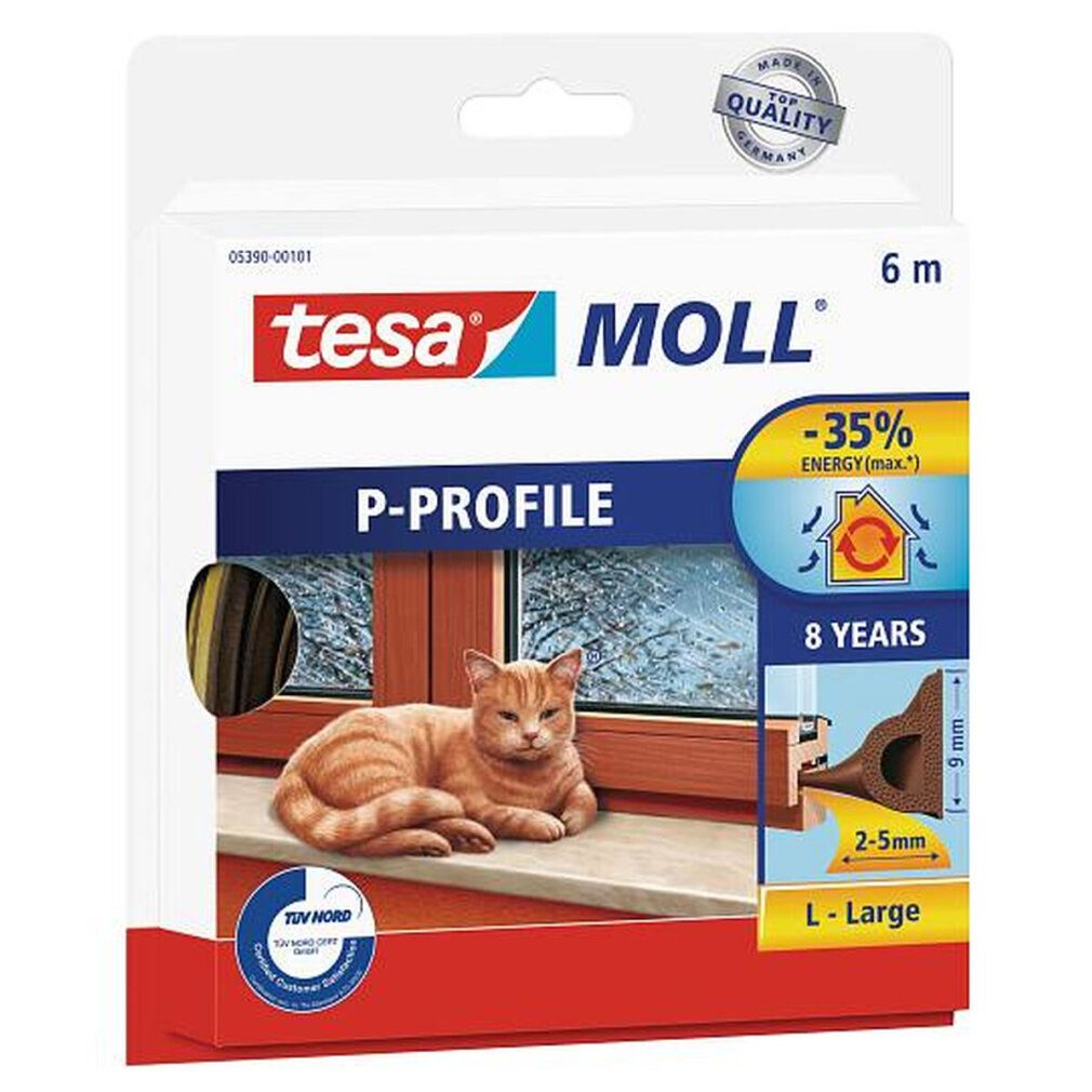 Thumbnail - tesa Dichtband Fenster-/Türmoll moll® 5390 B9mmxH5, B9mmxH5,5mmxL6m