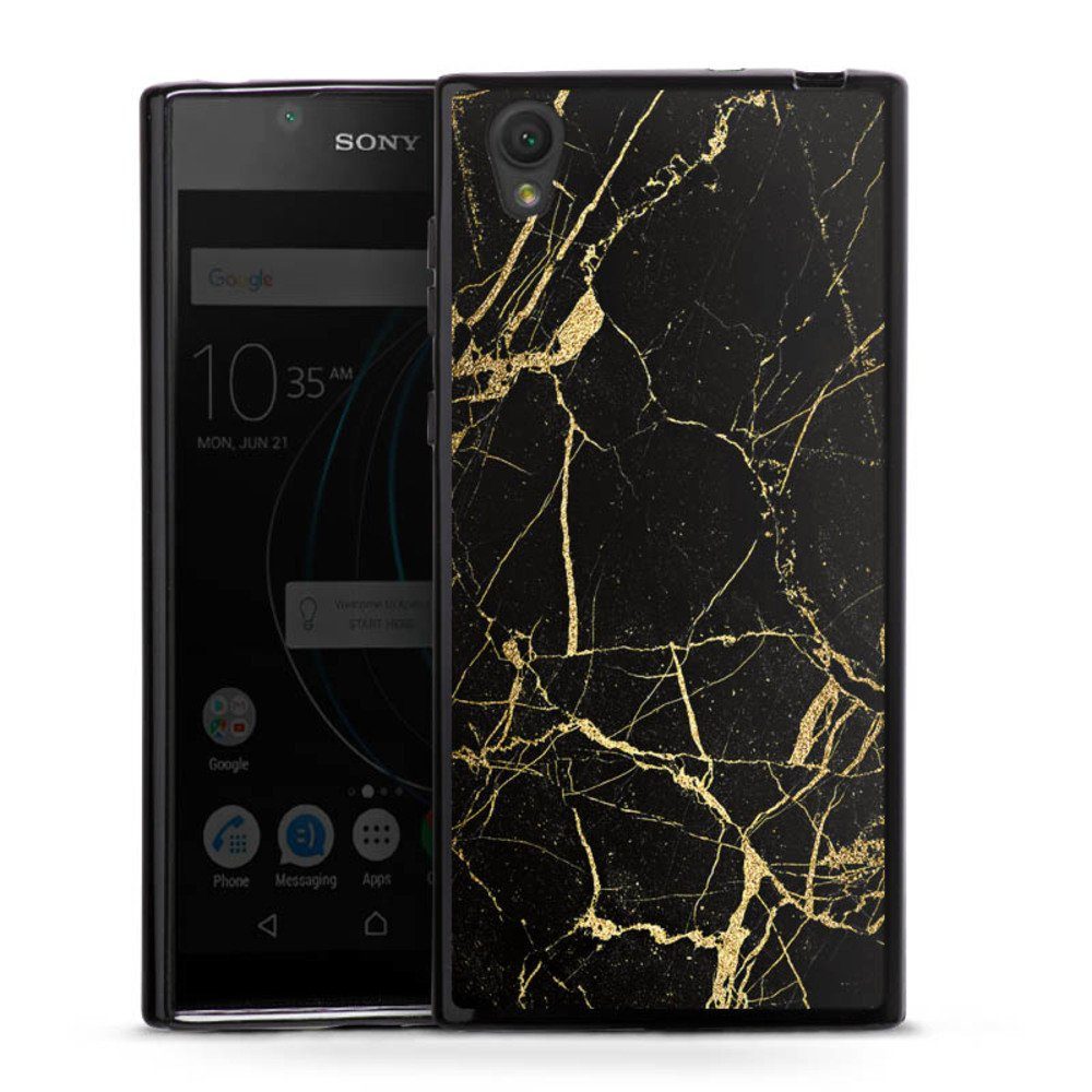 DeinDesign Handyhülle BlackGoldMarble Look, Hülle Marmor schwarz Muster
