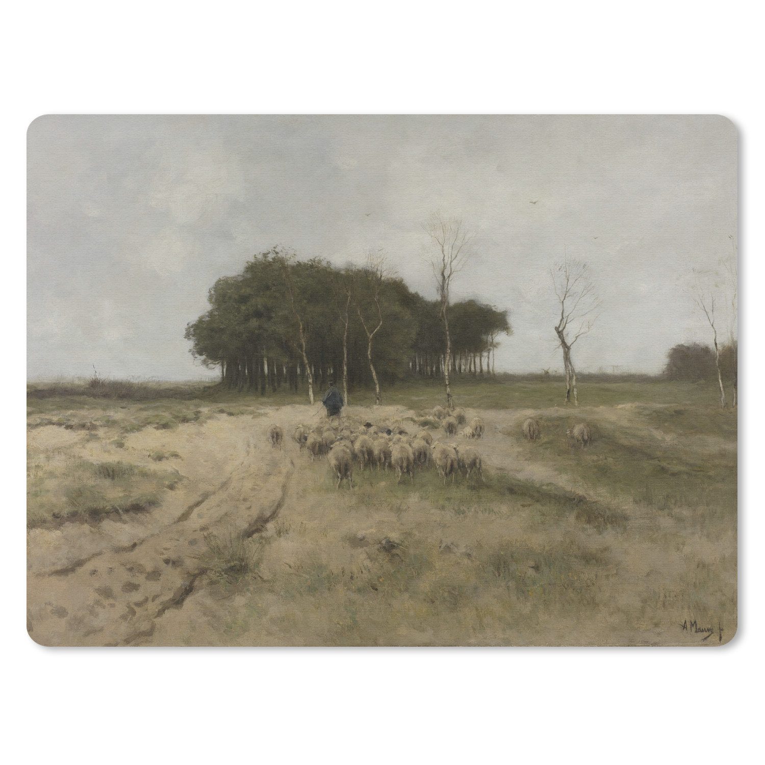 MuchoWow Mauspad Heide bei Laren - Gemälde von Anton Mauve (1-St), Gaming, Mousepad Klein, Büro Zubehör, Mausunterlage, 23x19 cm