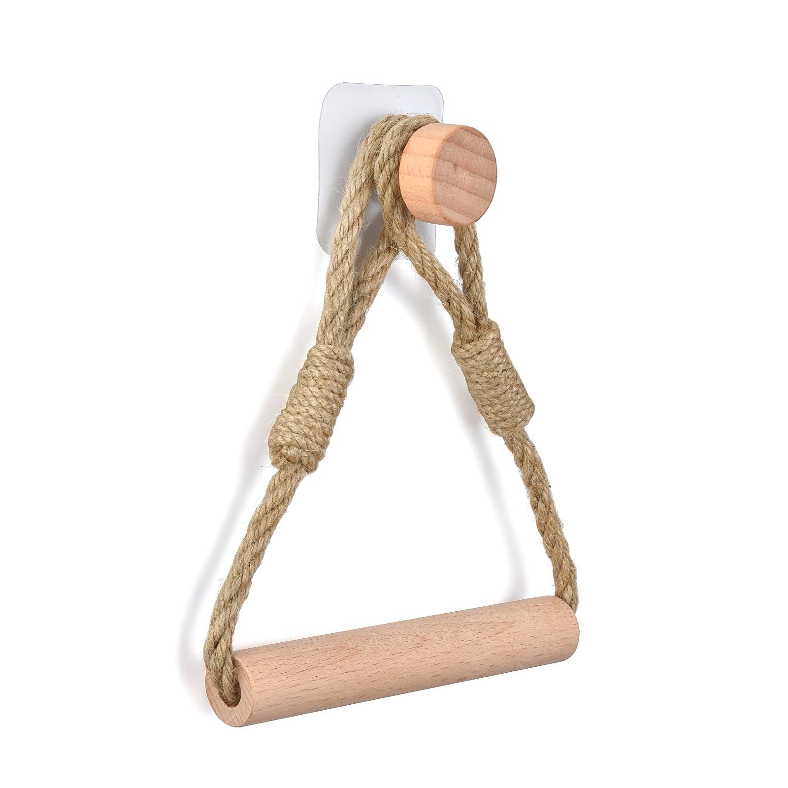 FOUORTUNATE-BEE Toilettenpapierhalter Toilettenpapierhalter Boho ohne Bohren Makramee Wandhalter Bad Deko, Toilettenpapierhalter Makramee Holz Seil ohne Bohren  – Bild 3 von 5
